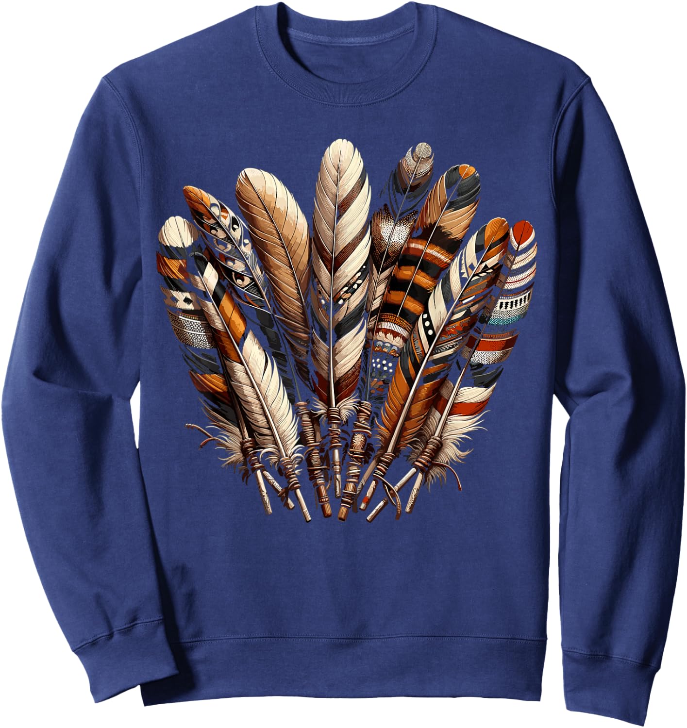Southwest Native American Indian Feather Sweatshirt - Sweatshirt | Navy