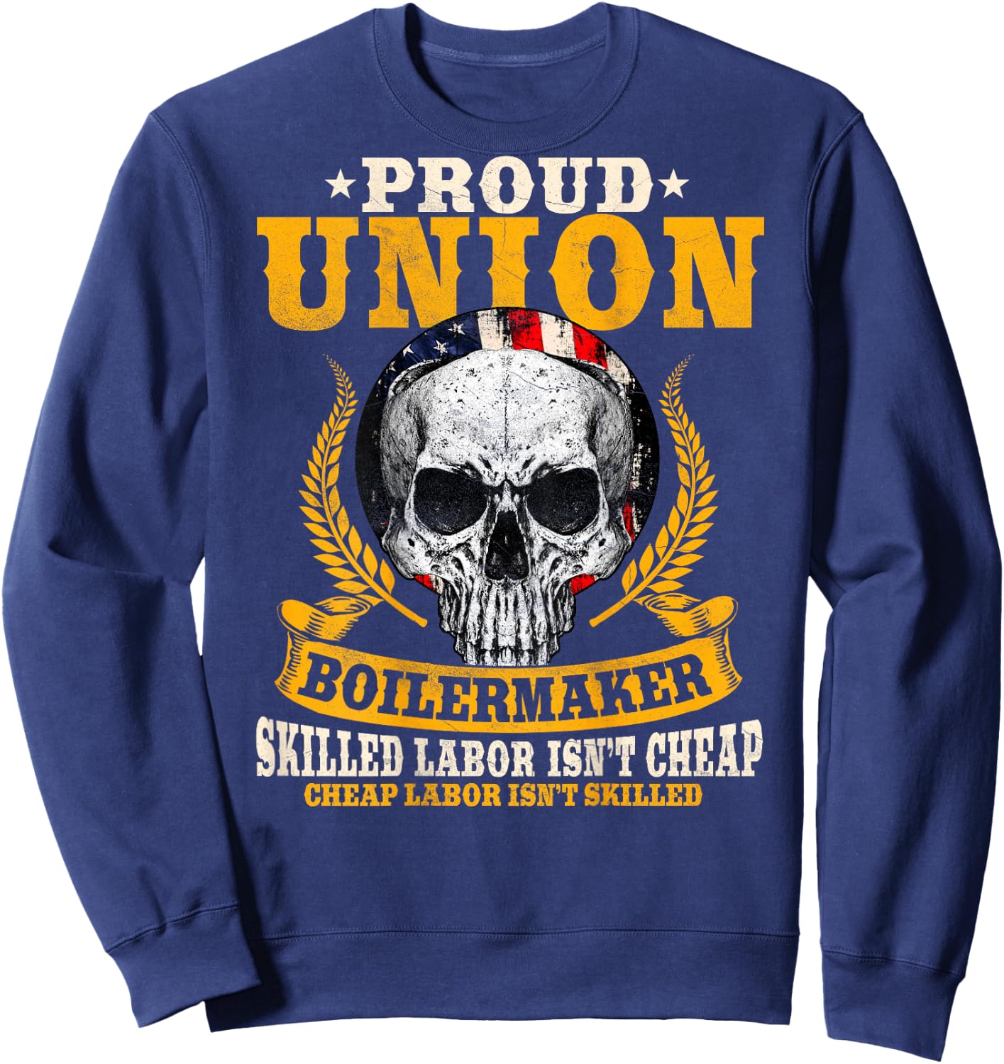 Union Boilermaker Design On Back Of Clothing Sweatshirt - Sweatshirt | Navy