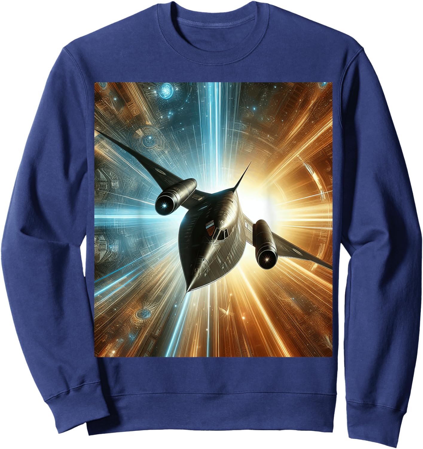 SR-71 Blackbird Blueprint Air Force Military Jet Sweatshirt - Sweatshirt | Navy