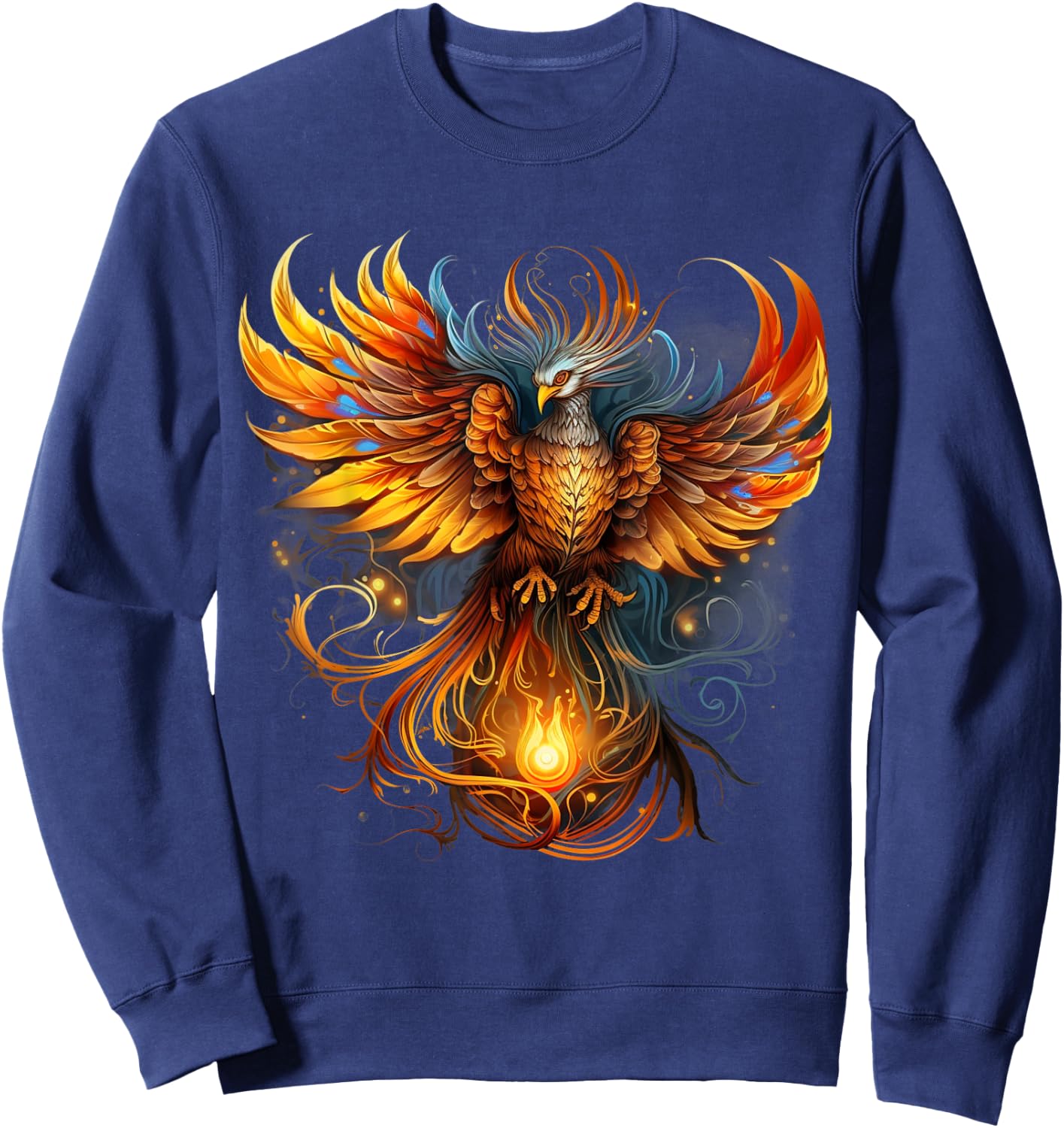Rising Phoenix Majestic Fire Bird Fenix Fantasy Mythological Sweatshirt - Sweatshirt | Navy