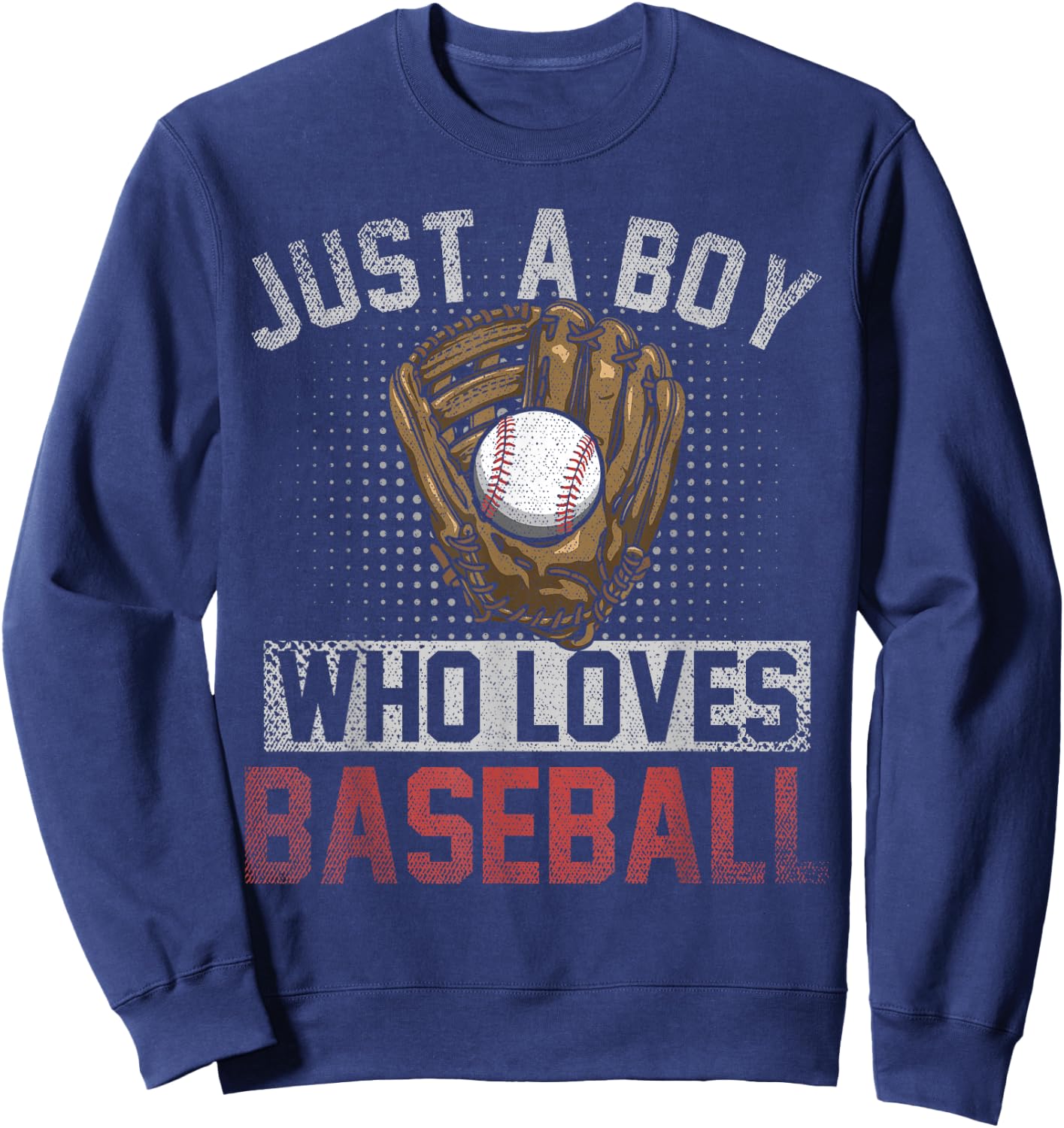 Just A Boy Who Loves Baseball Fan Pitcher Boys Baseball Sweatshirt - Sweatshirt | Navy