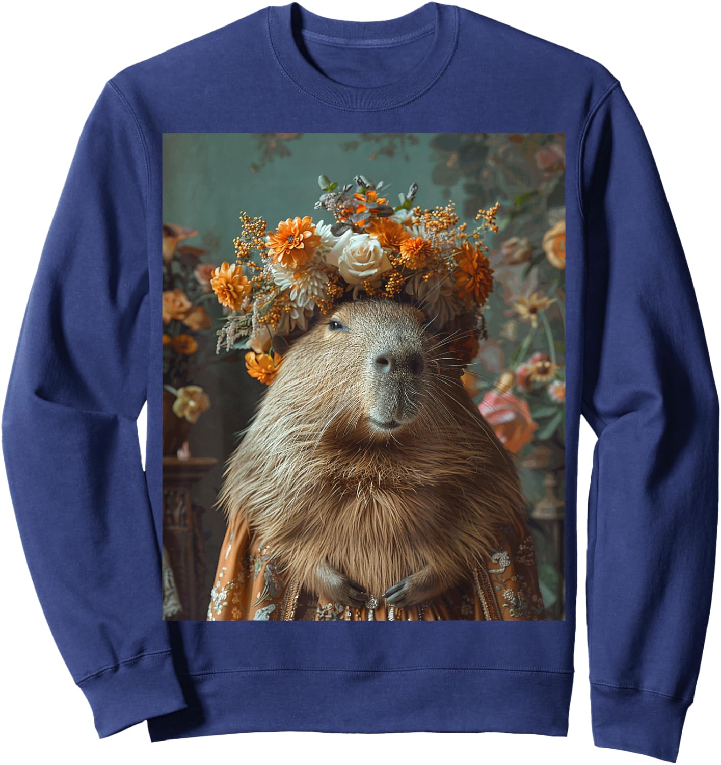 Funny Graphic Capybara Sweatshirt - Sweatshirt | Navy