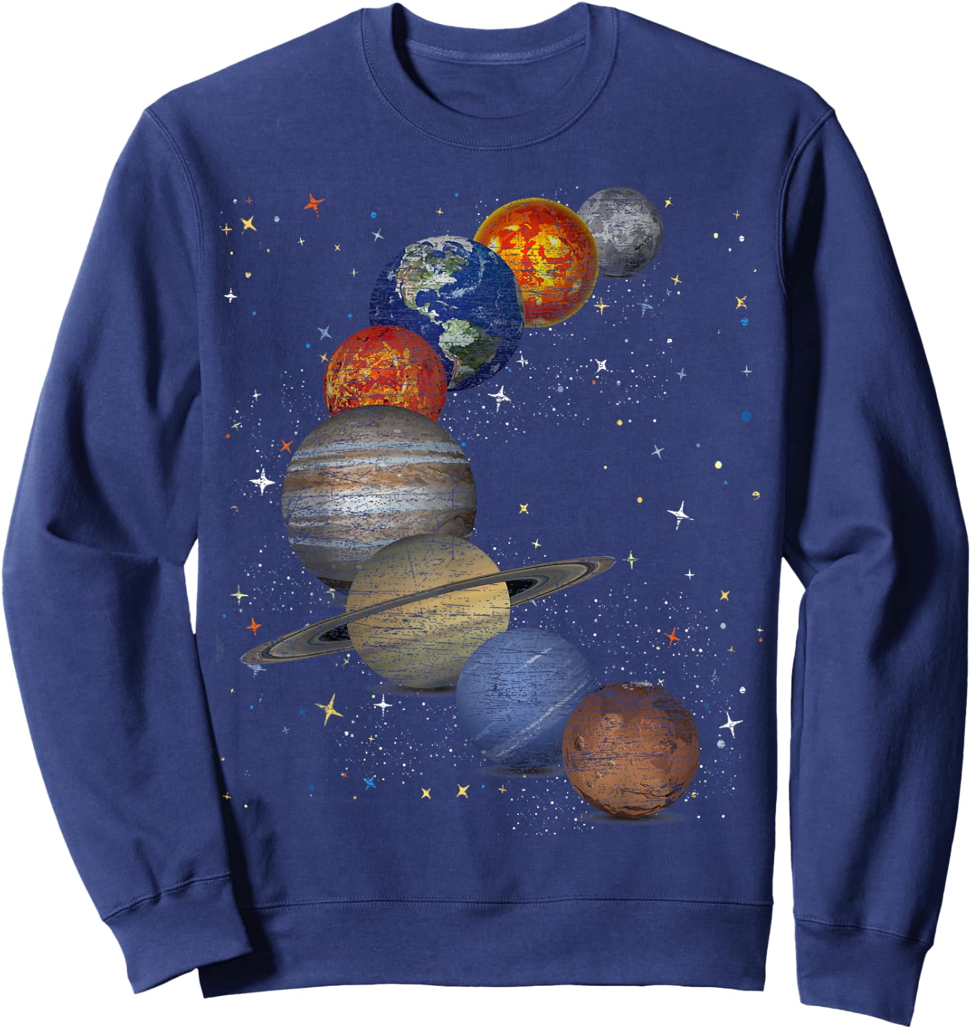 Galaxy Planets Sun Universe Outer Space Science Sweatshirt - Sweatshirt | Navy