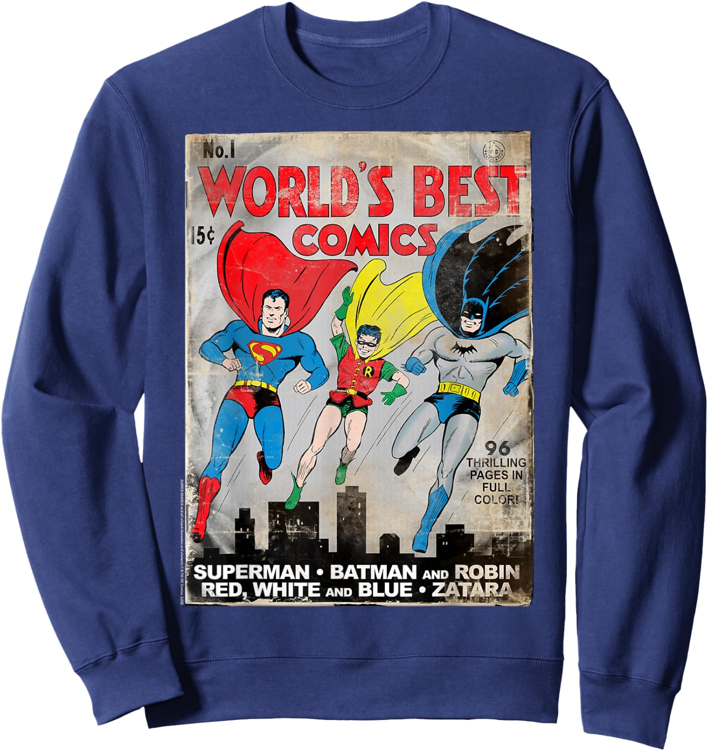 DC Comics Worlds Best Comics #1 Cover Sweatshirt - Sweatshirt | Navy