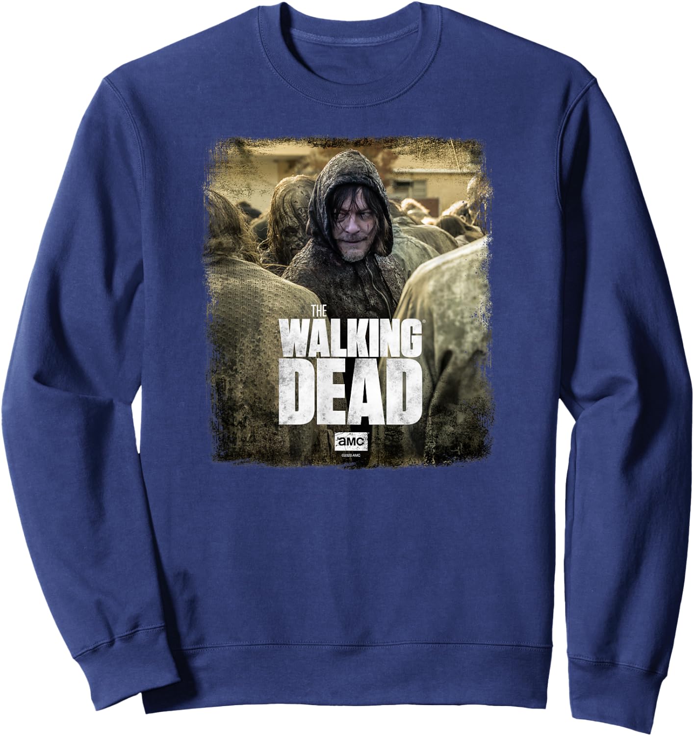 Walking Dead Daryl Dixon X - Men's Black Short Sleeve Sweatshirt - Sweatshirt | Navy