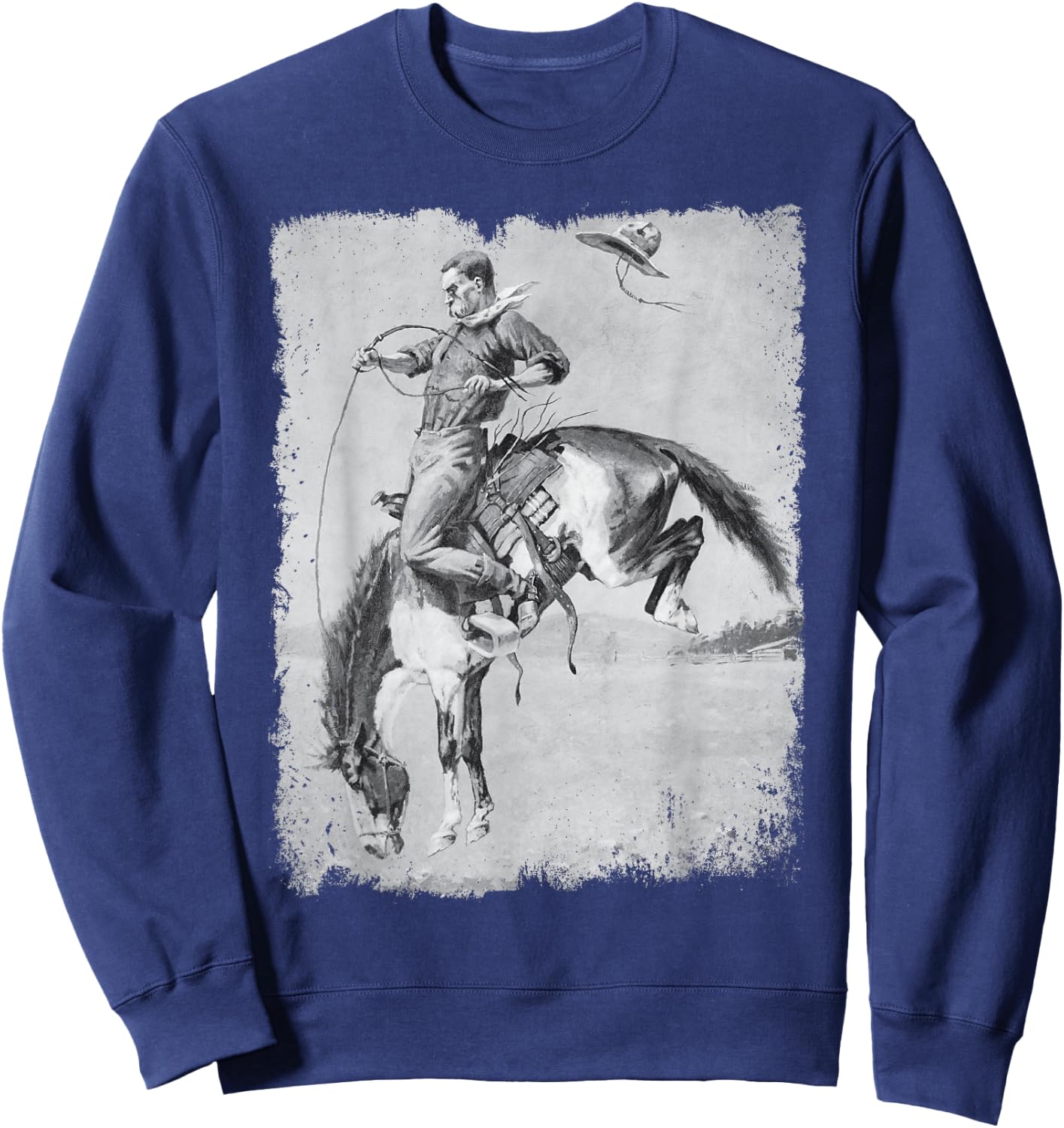 Cowboy Rodeo Horse Western Country Vintage Bronco Riding USA Sweatshirt - Sweatshirt | Navy