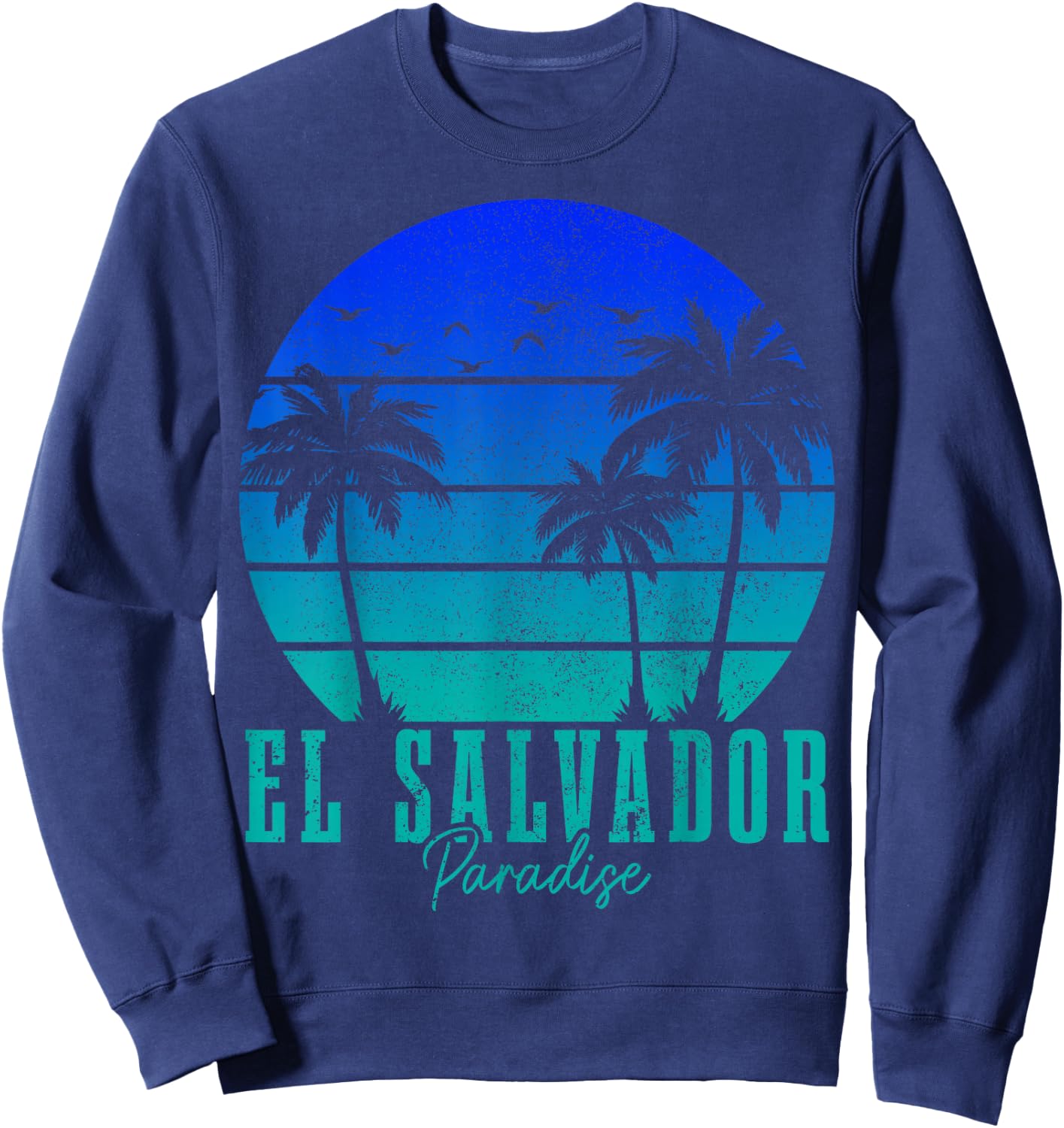 El Salvador Vintage Surfer Salvadoran Beach Souvenir Sweatshirt - Sweatshirt | Navy
