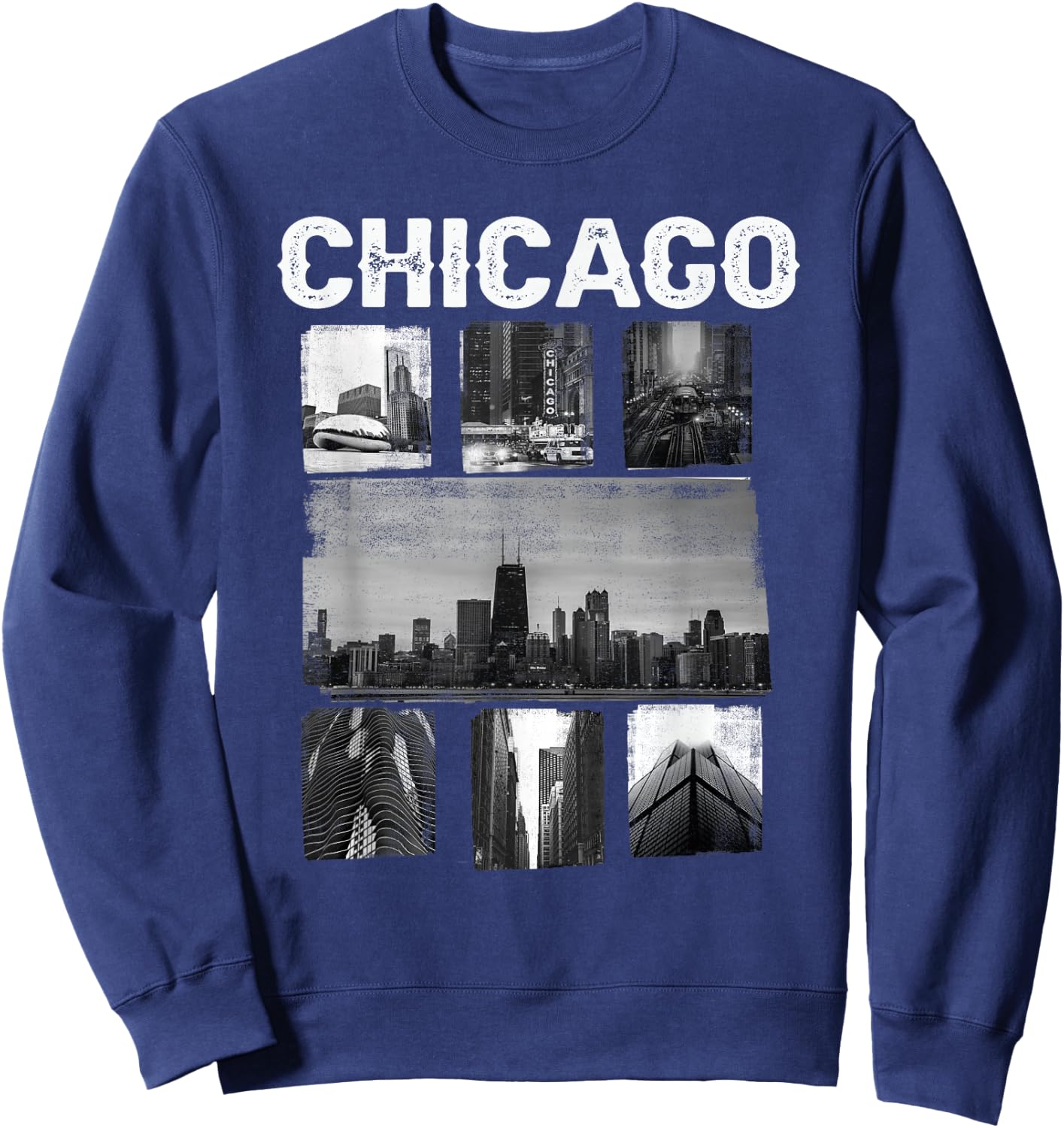 Illinois Chicago Skyline Chi Town Sweatshirt - Sweatshirt | Navy