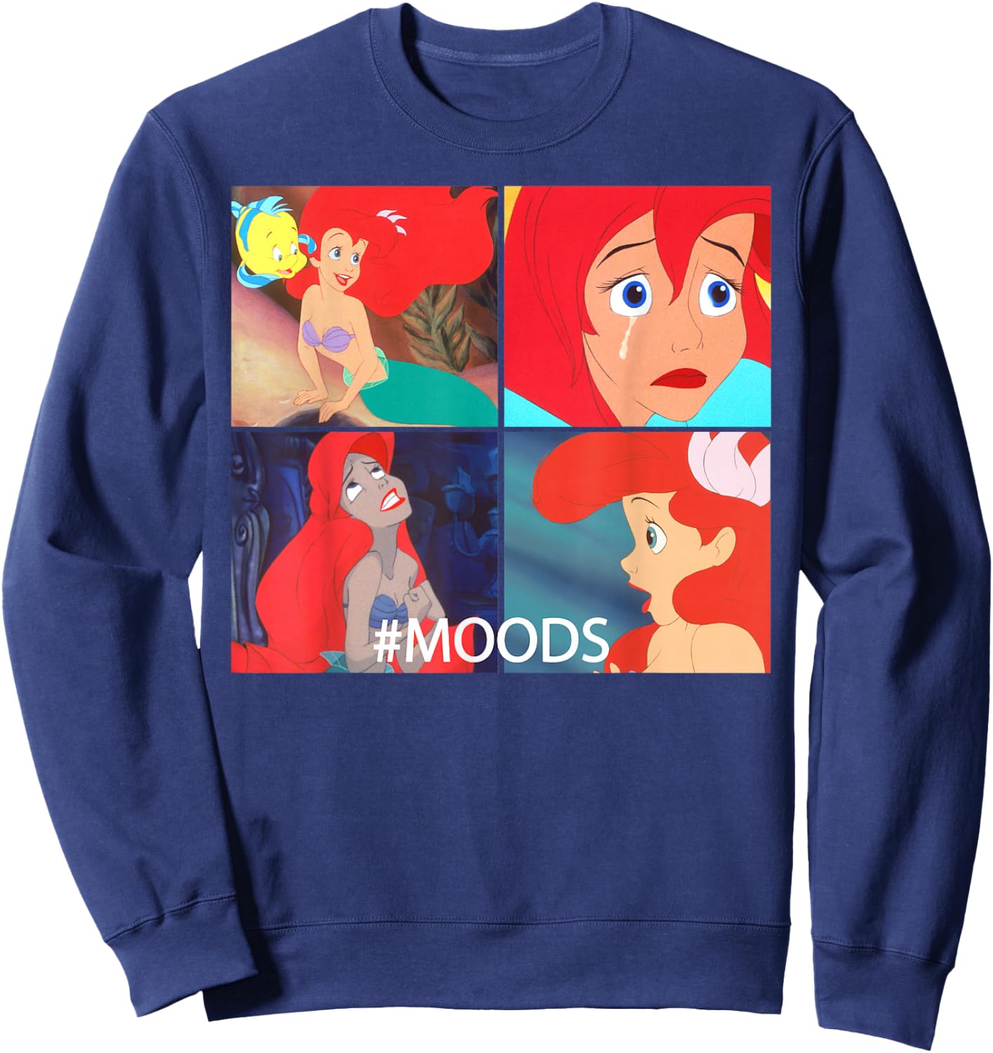 Disney The Little Mermaid Ariel Mood Panels Small Sweatshirt - Sweatshirt | Navy