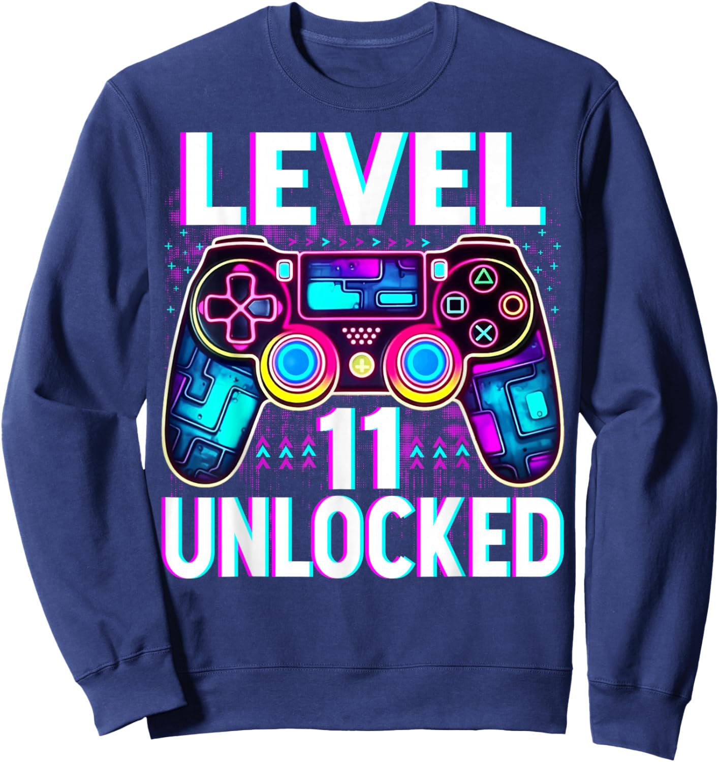 Level 11 Unlocked Shirt Funny Video Gamer Geek 11th Birthday Sweatshirt - Sweatshirt | Navy