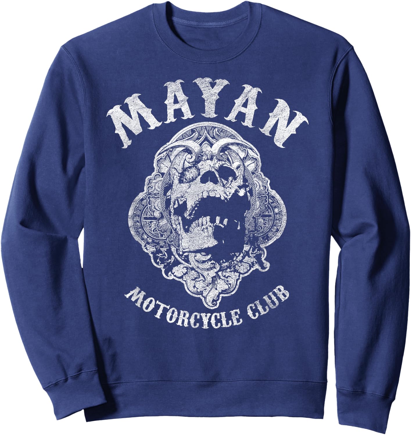 Mayan Motorcycle Vintage - Skull Anarchy Sweatshirt - Sweatshirt | Navy