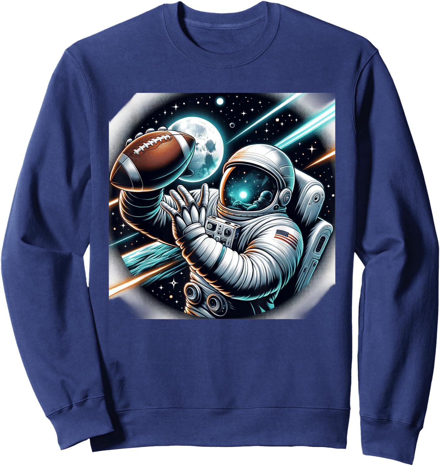 Astronaut Playing Football In Space Sweatshirt - Sweatshirt | Navy
