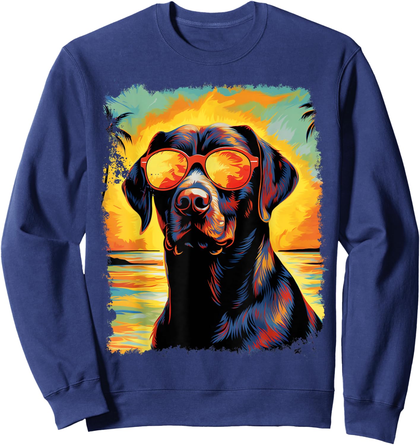 Labrador Retriever Hawaiian Sweatshirt - Sweatshirt | Navy