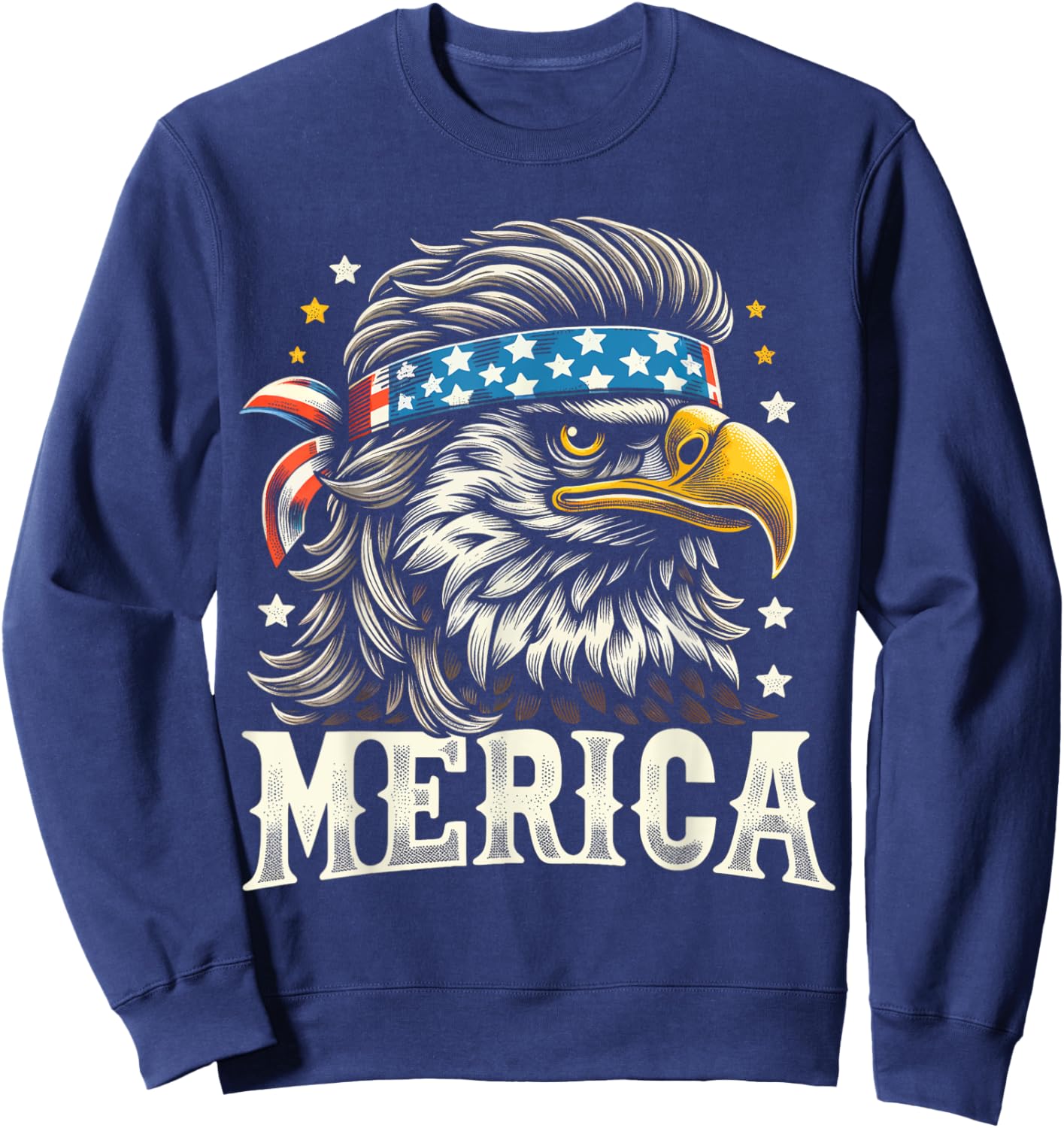 4th of July Patriotic Funny Eagle July 4th USA Merica Kids Men Sweatshirt - Sweatshirt | Navy