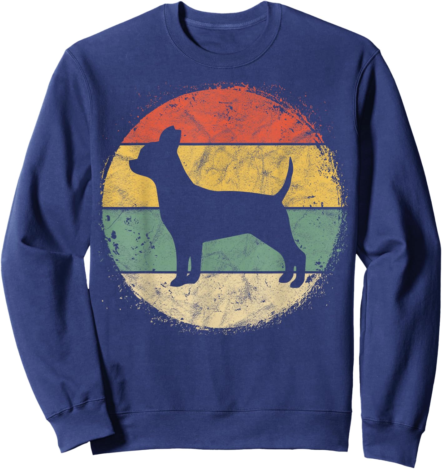 Circular Retro Chihuahua Owner Gift Chi-chi Parents Dog Mom Men Women Girls Kids Sweatshirt - Sweatshirt | Navy