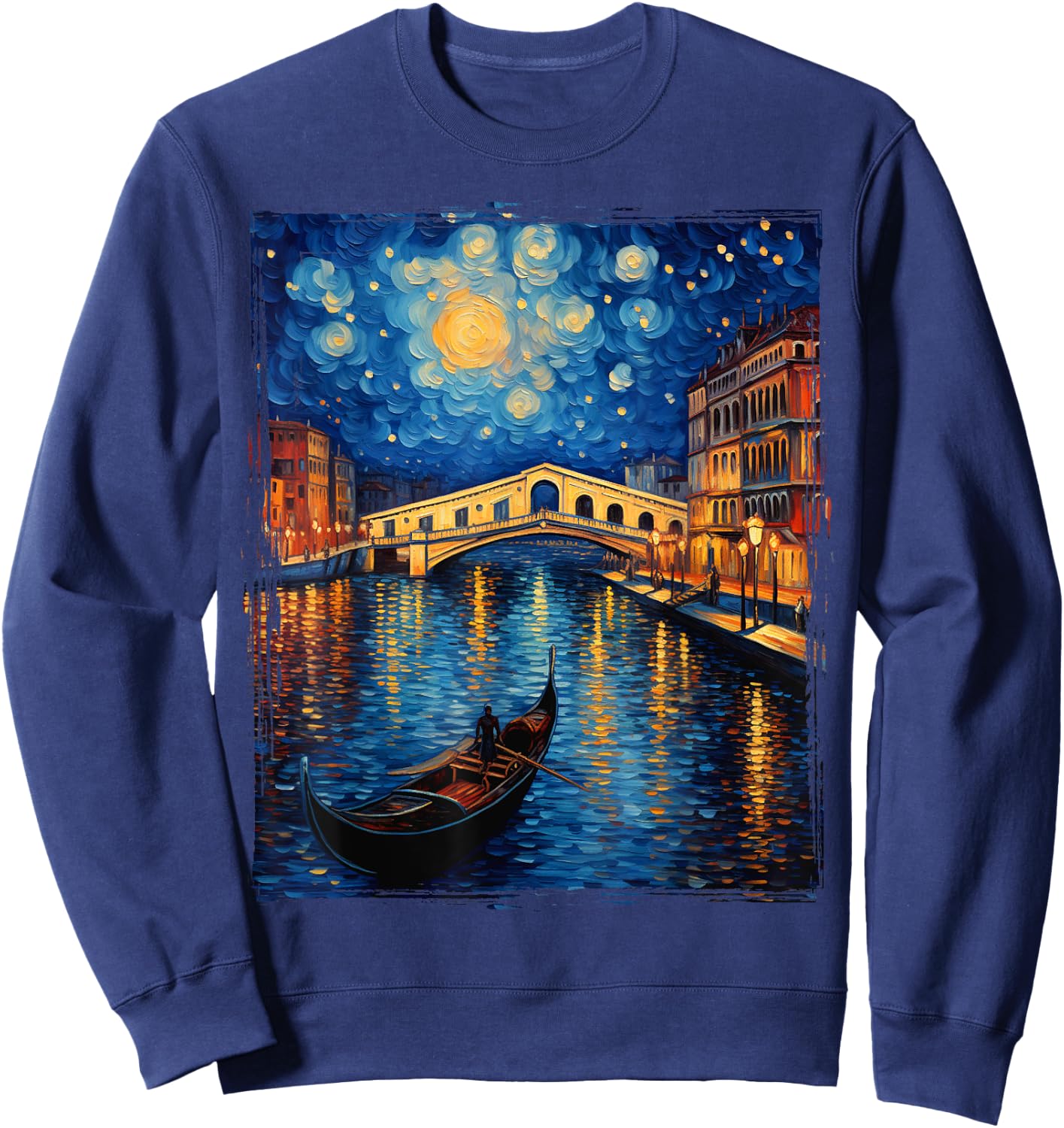 The Rialto Bridge Venice Italy Venezia Italian Souvenir Sweatshirt - Sweatshirt | Navy