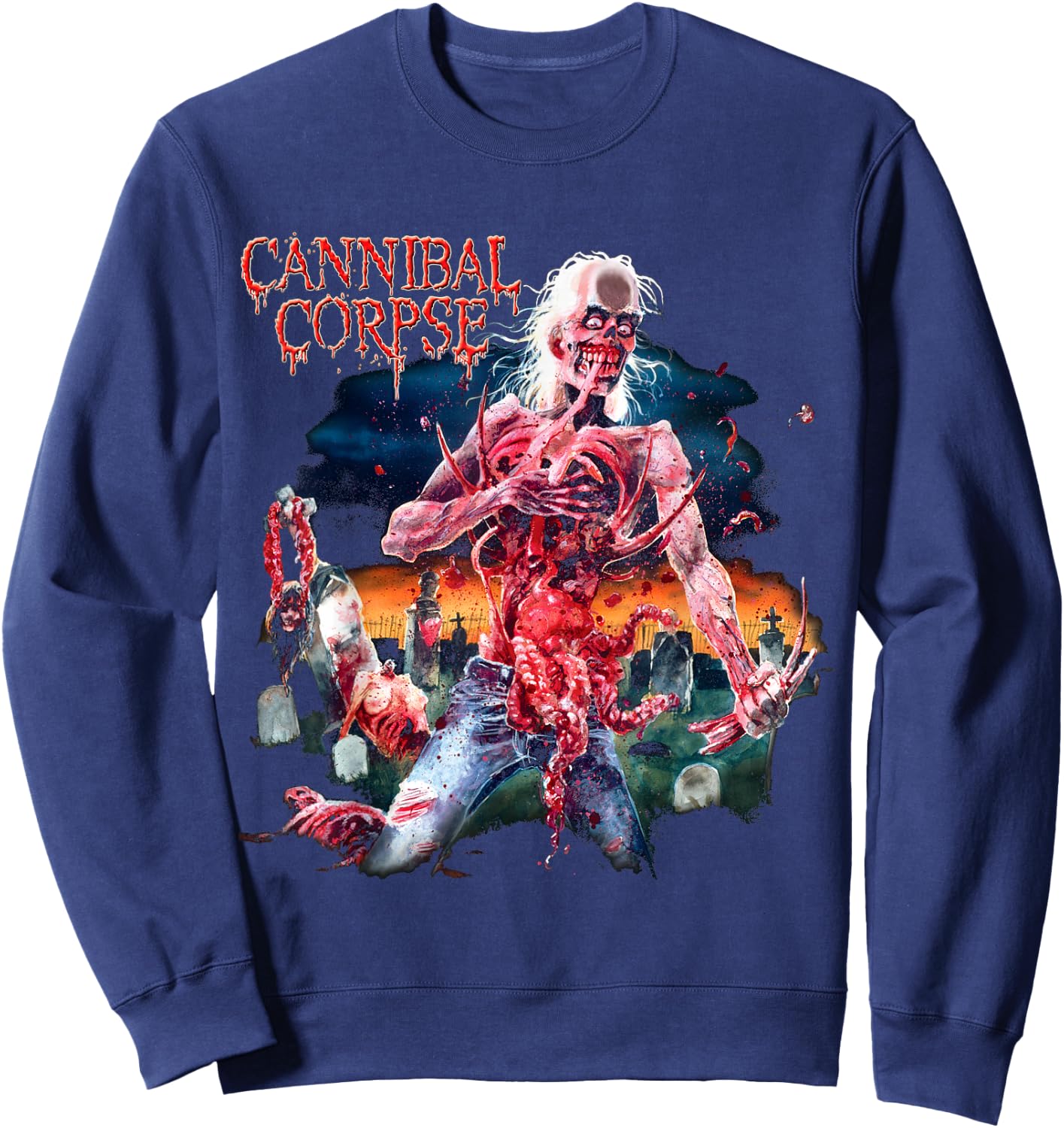 Cannibal Corpse - Official Merchandise - Eaten Back to Life Sweatshirt - Sweatshirt | Navy