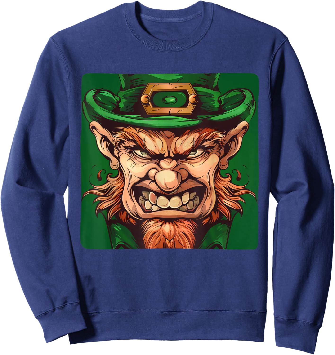 Angry Leprechaun Face Costume for Adults and Kids Sweatshirt - Sweatshirt | Navy