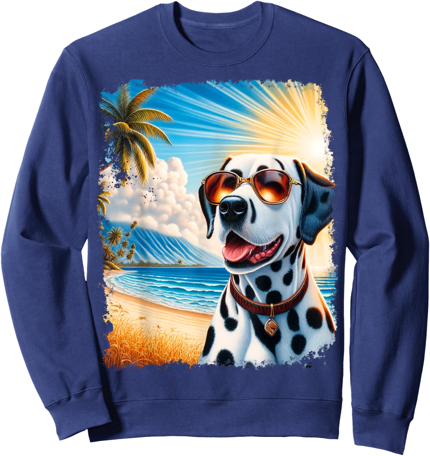 Dalmatian Hawaiian Sweatshirt - Sweatshirt | Navy