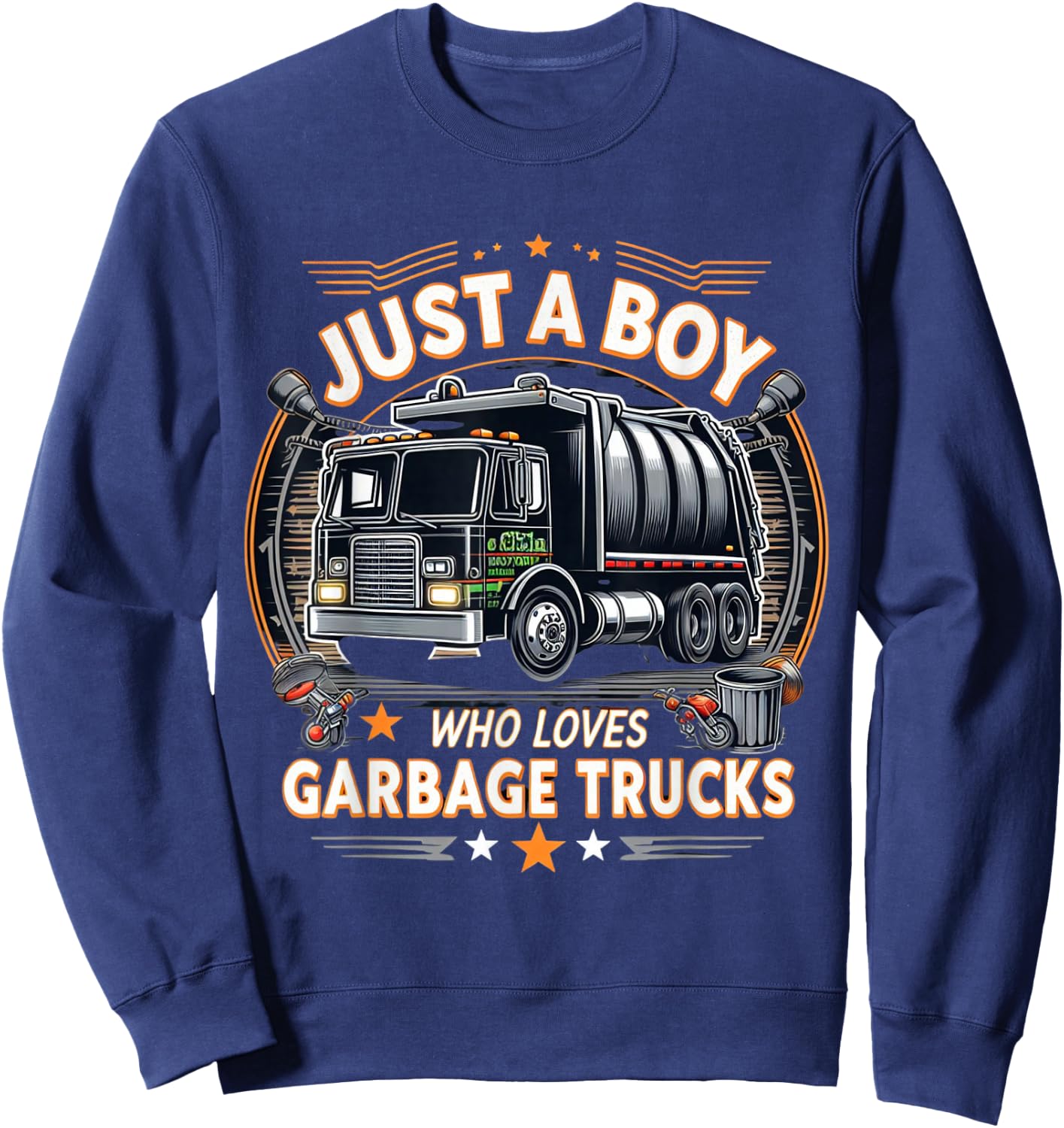 Just a boy who loves Garbage Trucks Sweatshirt - Sweatshirt | Navy