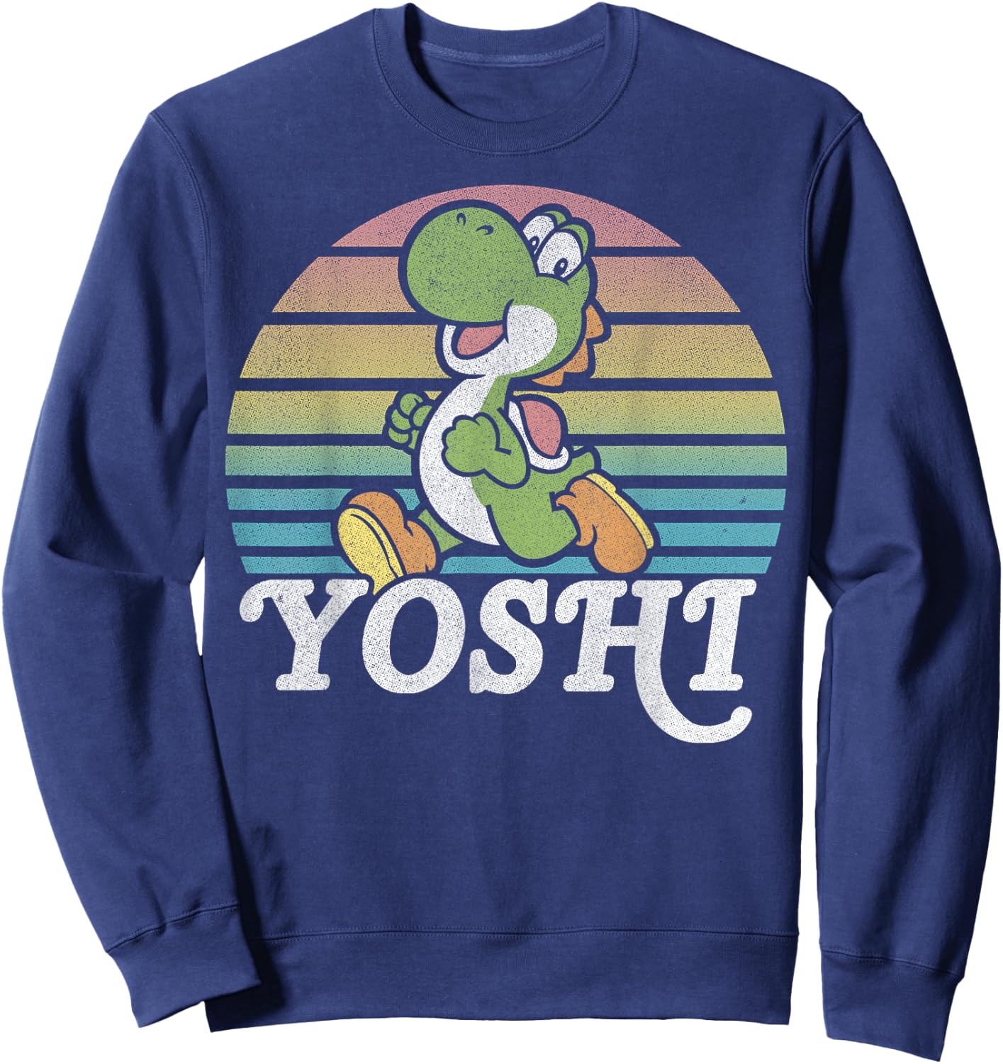 Super Mario Yoshi Retro Line Run Portrait Sweatshirt - Sweatshirt | Navy