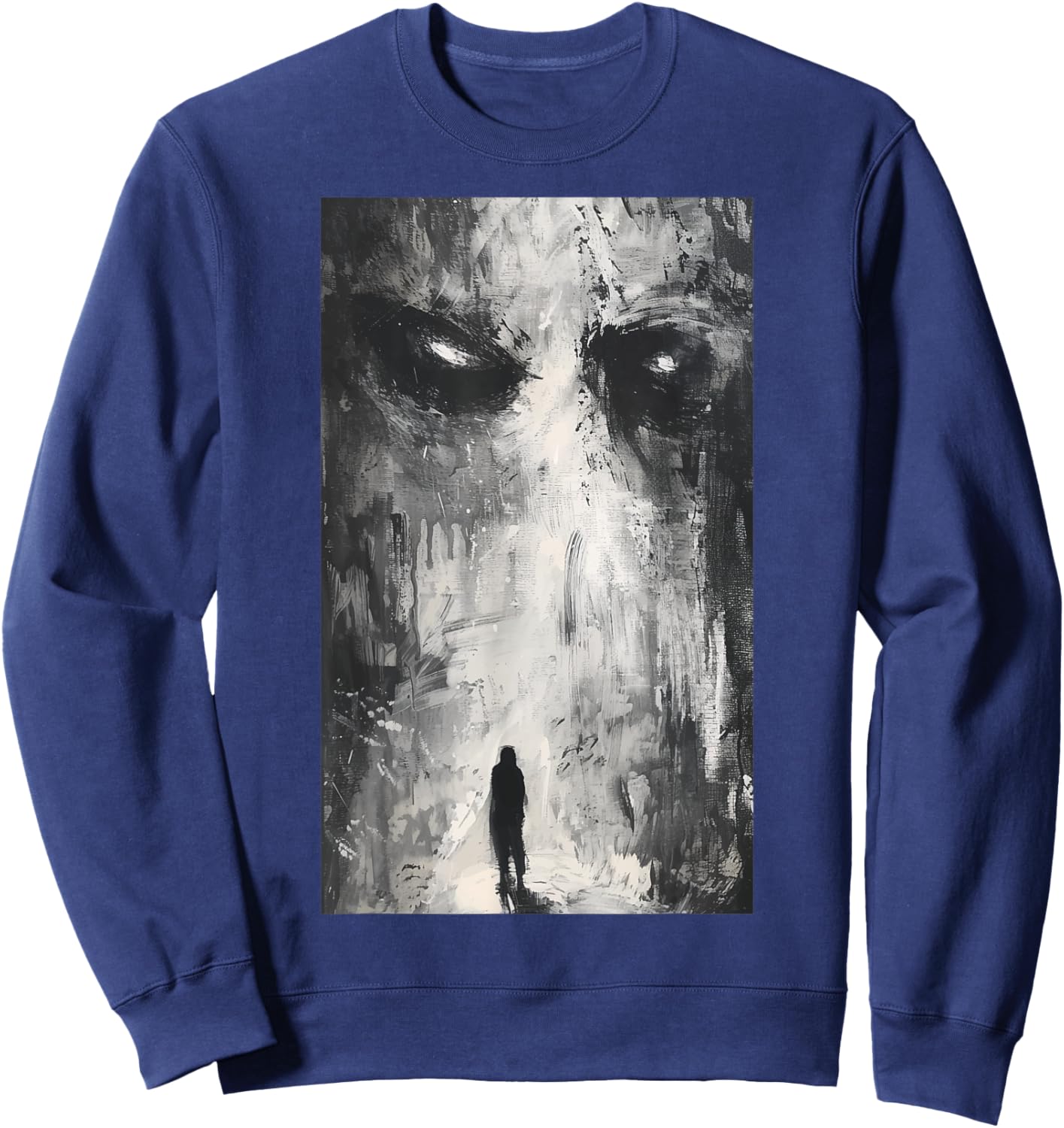 Dark Gothic Demon Path Horror Art Evil Grunge Goth Aesthetic , Small, Black Sweatshirt - Sweatshirt | Navy