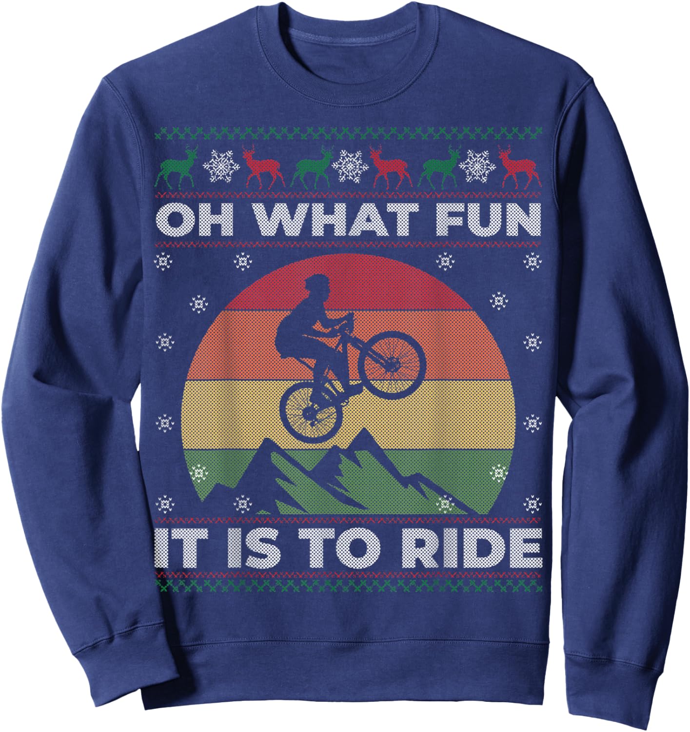 Mountain Bike Ugly Sweater Christmas Gift Women Sweatshirt - Sweatshirt | Navy