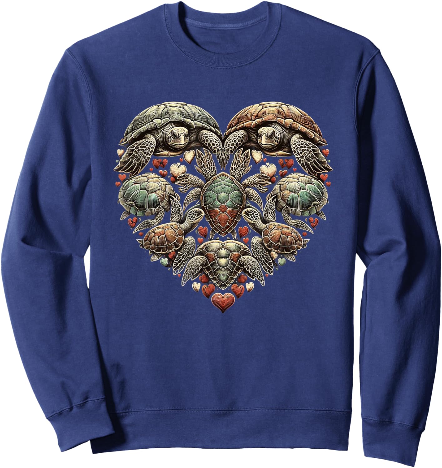 Turtles Love Sea Beautiful Colorful Turtle Art Animal Sweatshirt - Sweatshirt | Navy