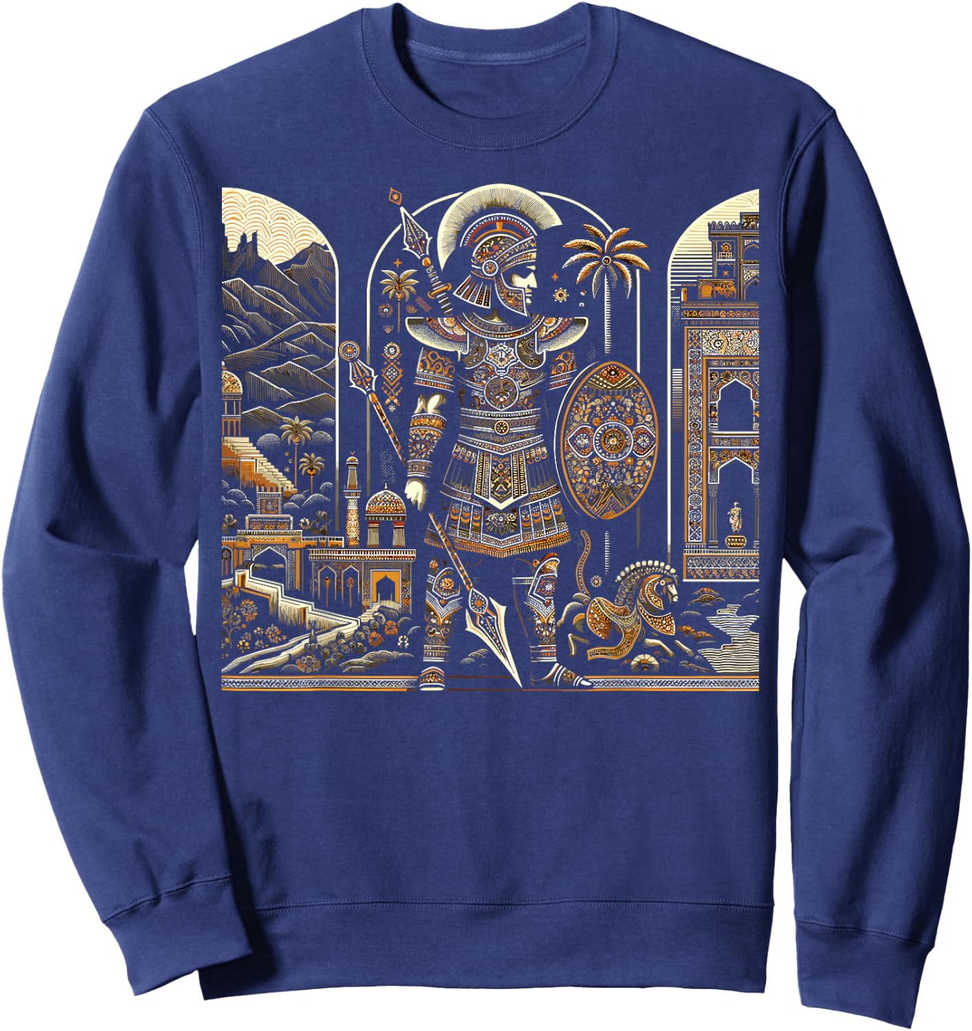 Persian Immortal Achaemenid Empire Persian Warrior Sweatshirt - Sweatshirt | Navy