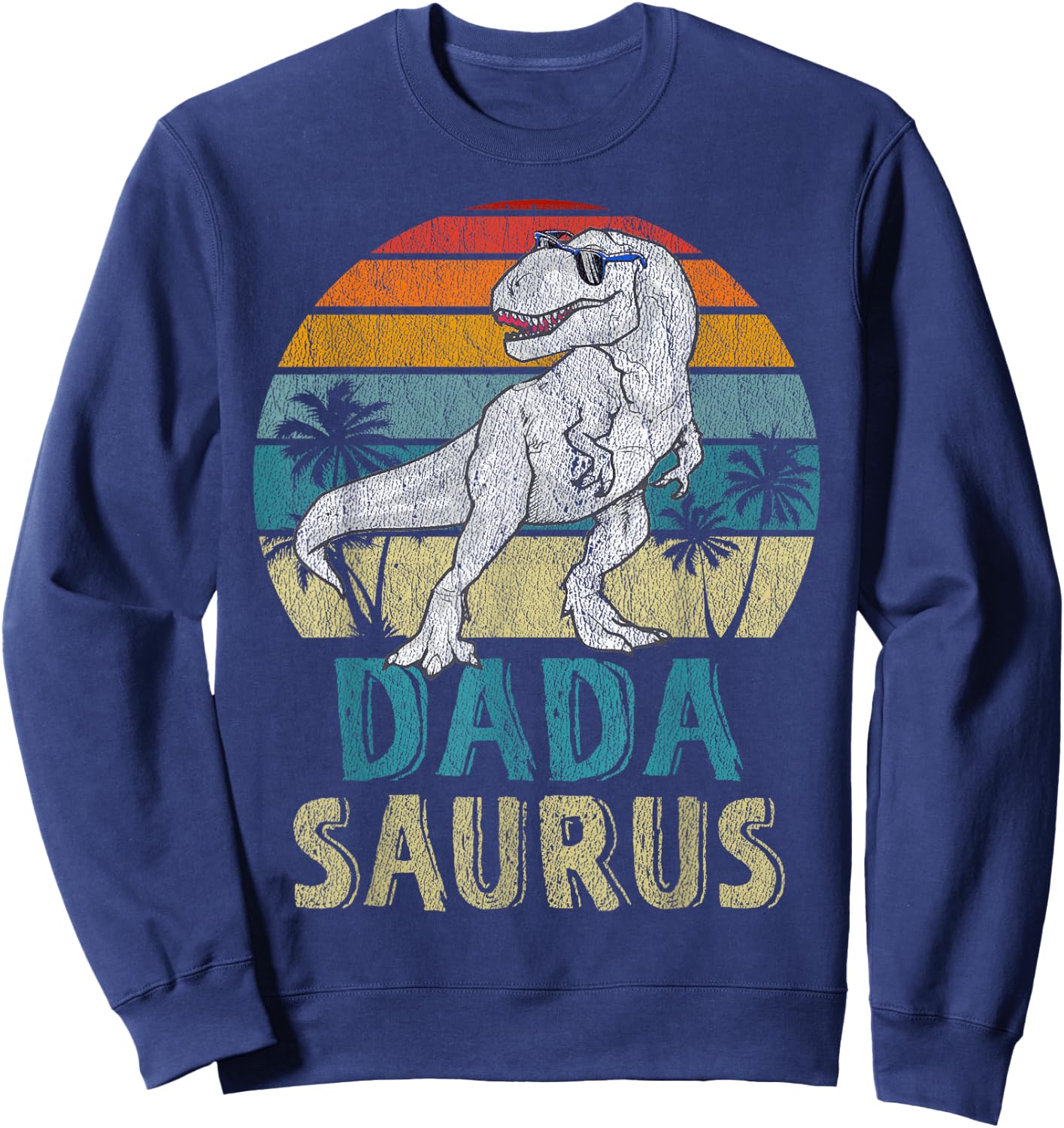 Dadasaurus T Rex Dinosaur Dada Saurus Family Matching Sweatshirt - Sweatshirt | Navy