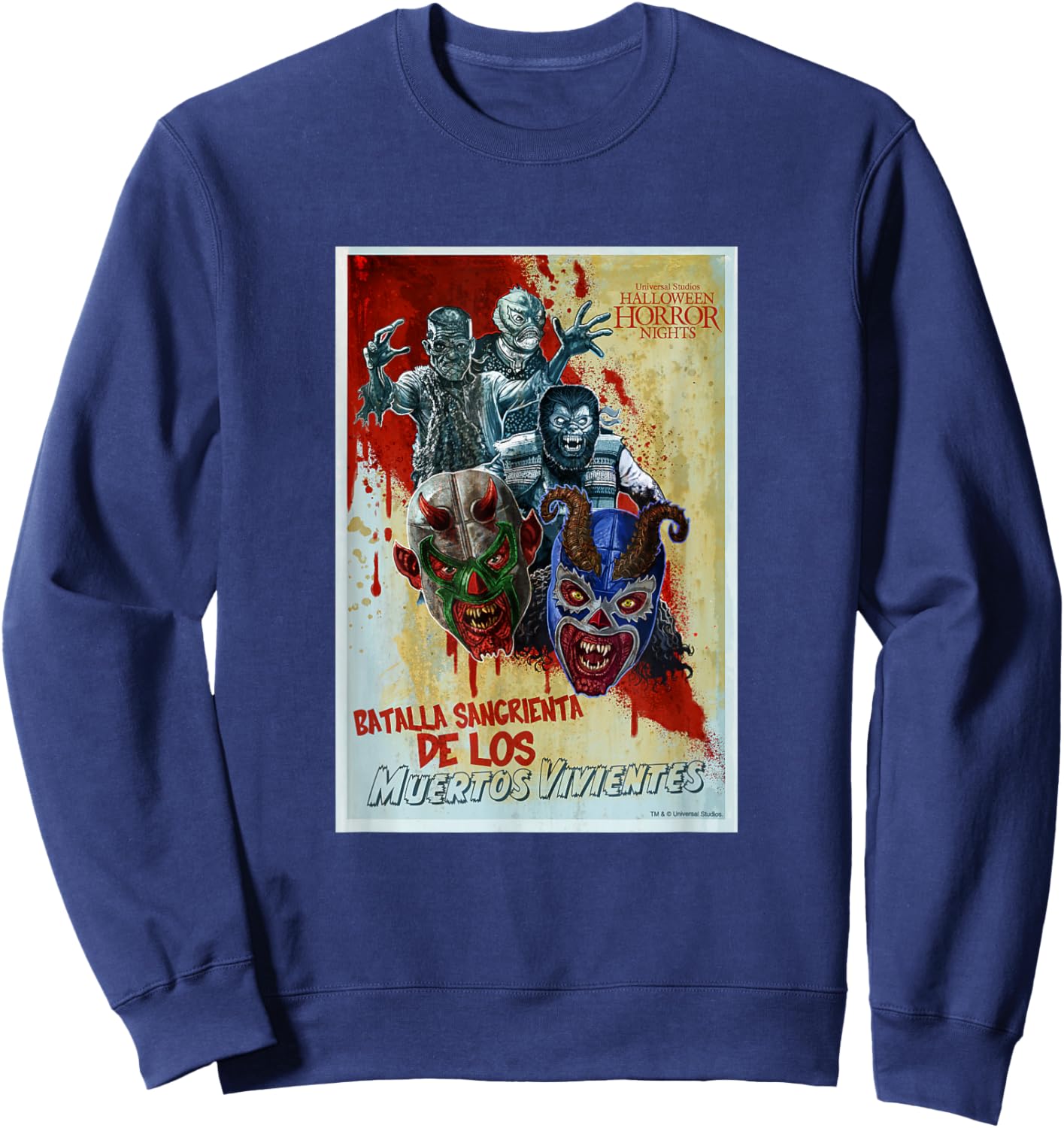 Halloween Horror Nights Luchadores Monstruosos Sweatshirt - Sweatshirt | Navy