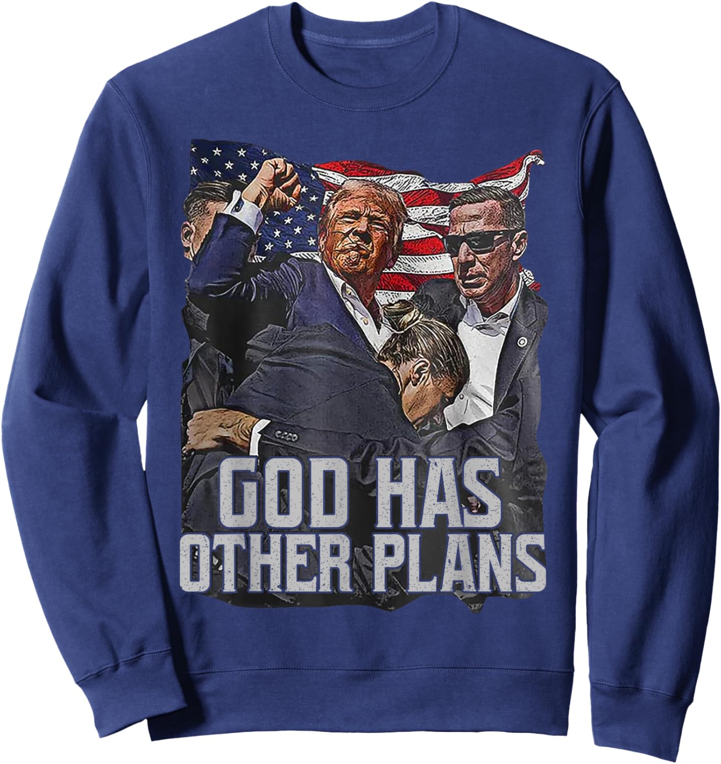 Trump God Has Other Plans Sweatshirt - Sweatshirt | Navy