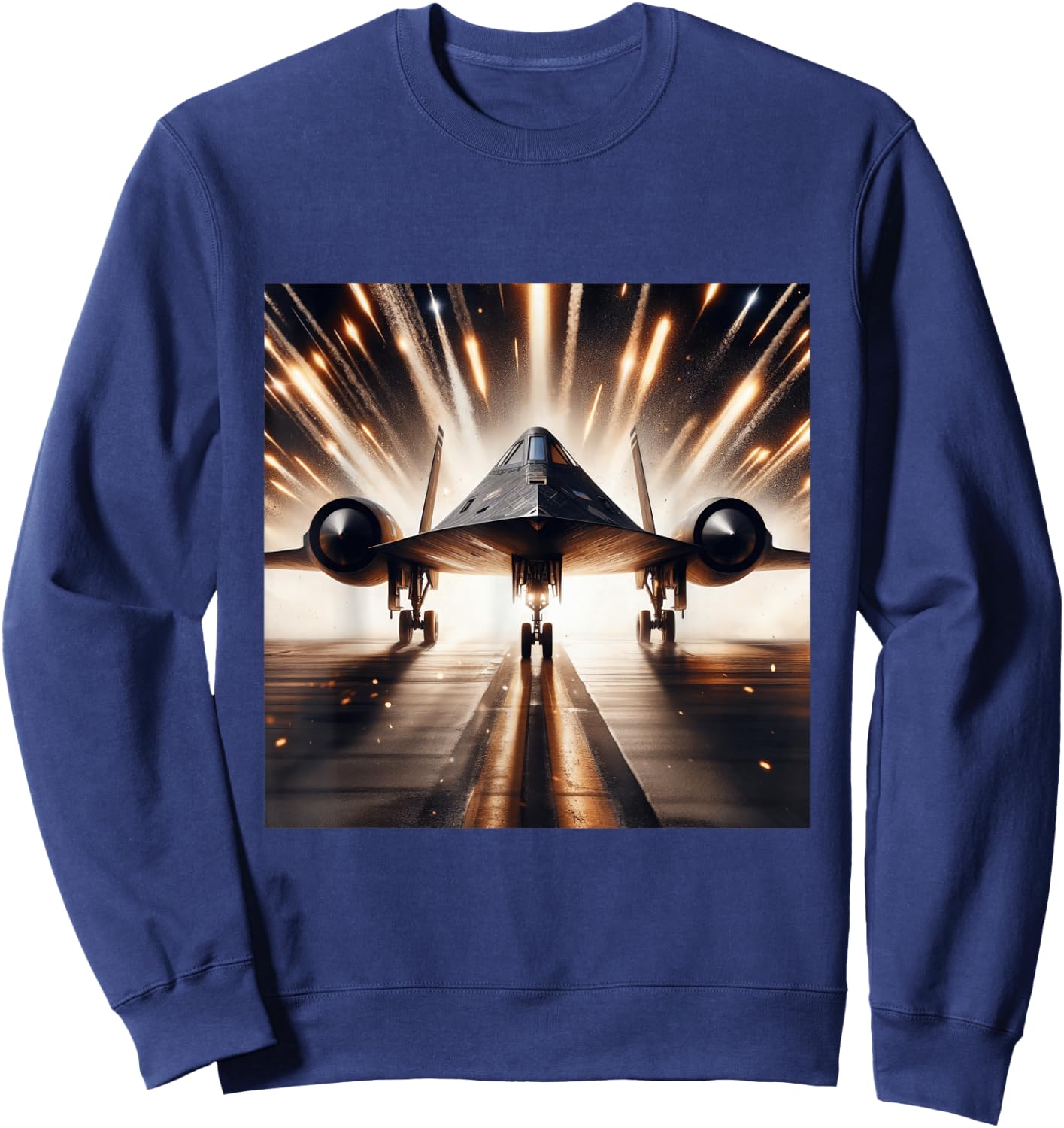 SR 71 Blackbird Fighter Jet Military Aircraft Sweatshirt - Sweatshirt | Navy