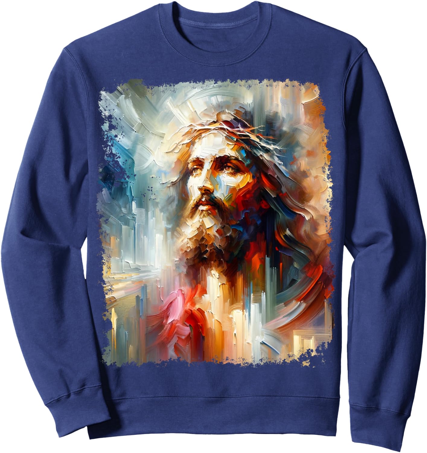 Jesus Christ Christian Sweatshirt - Sweatshirt | Navy