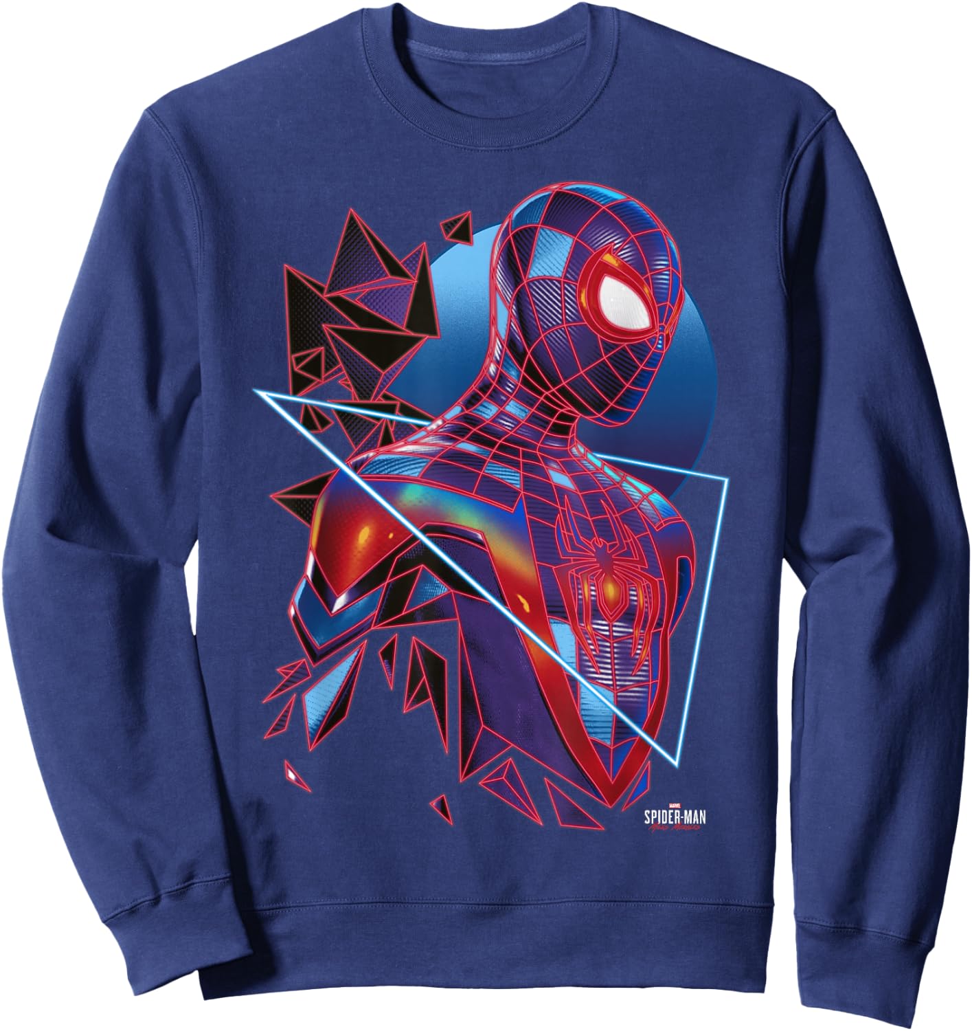 Marvel Spider-Man: Miles Morales Shattered Portrait Sweatshirt - Sweatshirt | Navy