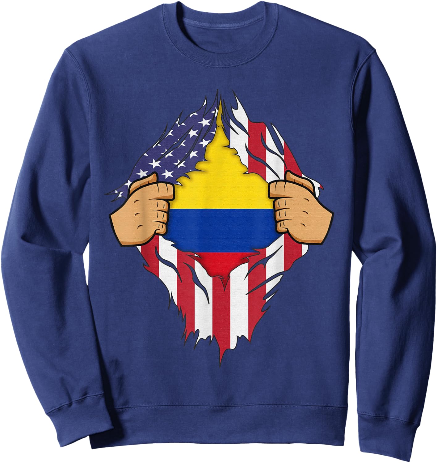 COLOMBIAN FLAG COLOMBIA Men Women Kids Gift Sweatshirt - Sweatshirt | Navy