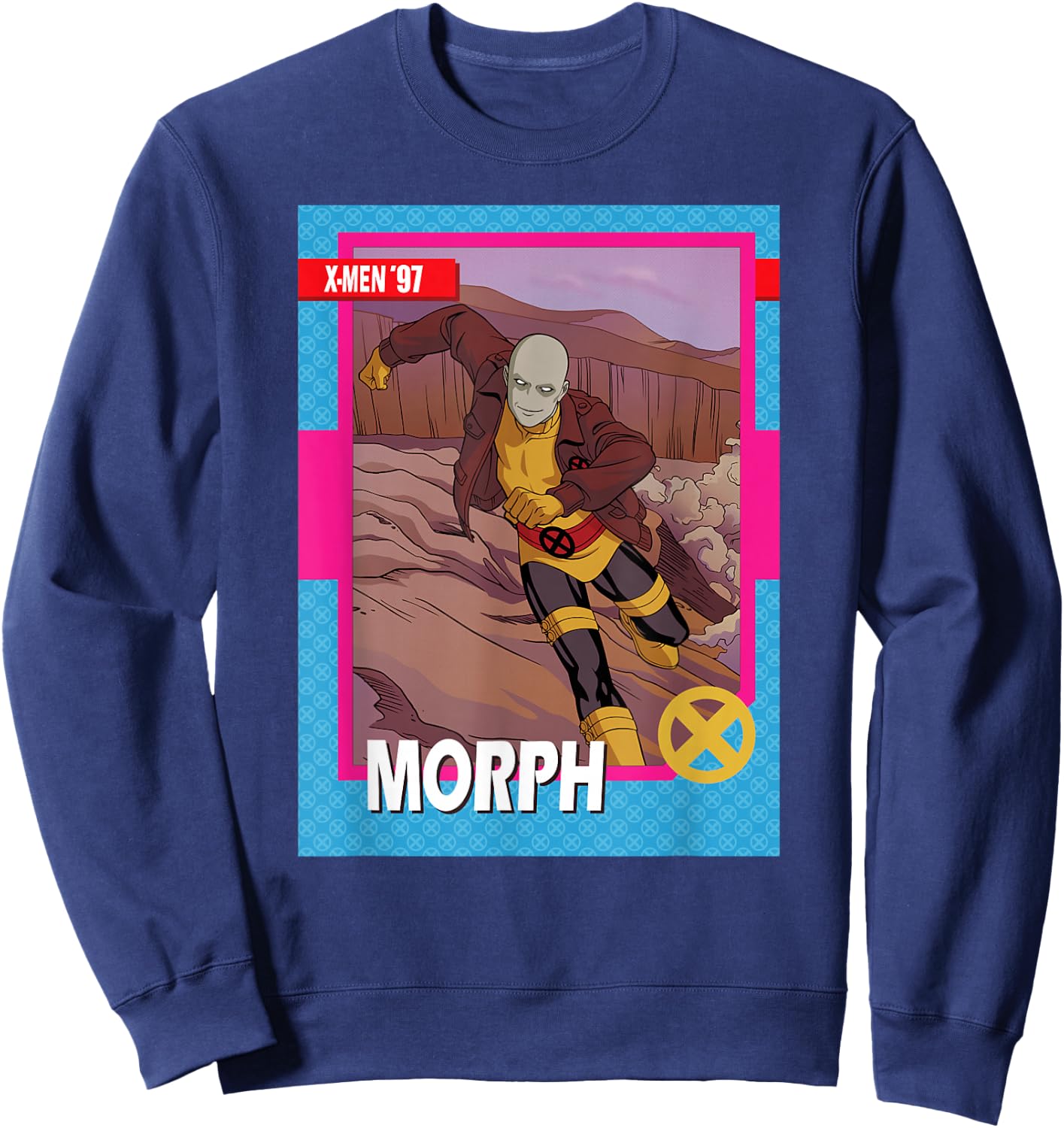 Marvel Studios X-Men '97 Morph Retro Trading Card Sweatshirt - Sweatshirt | Navy