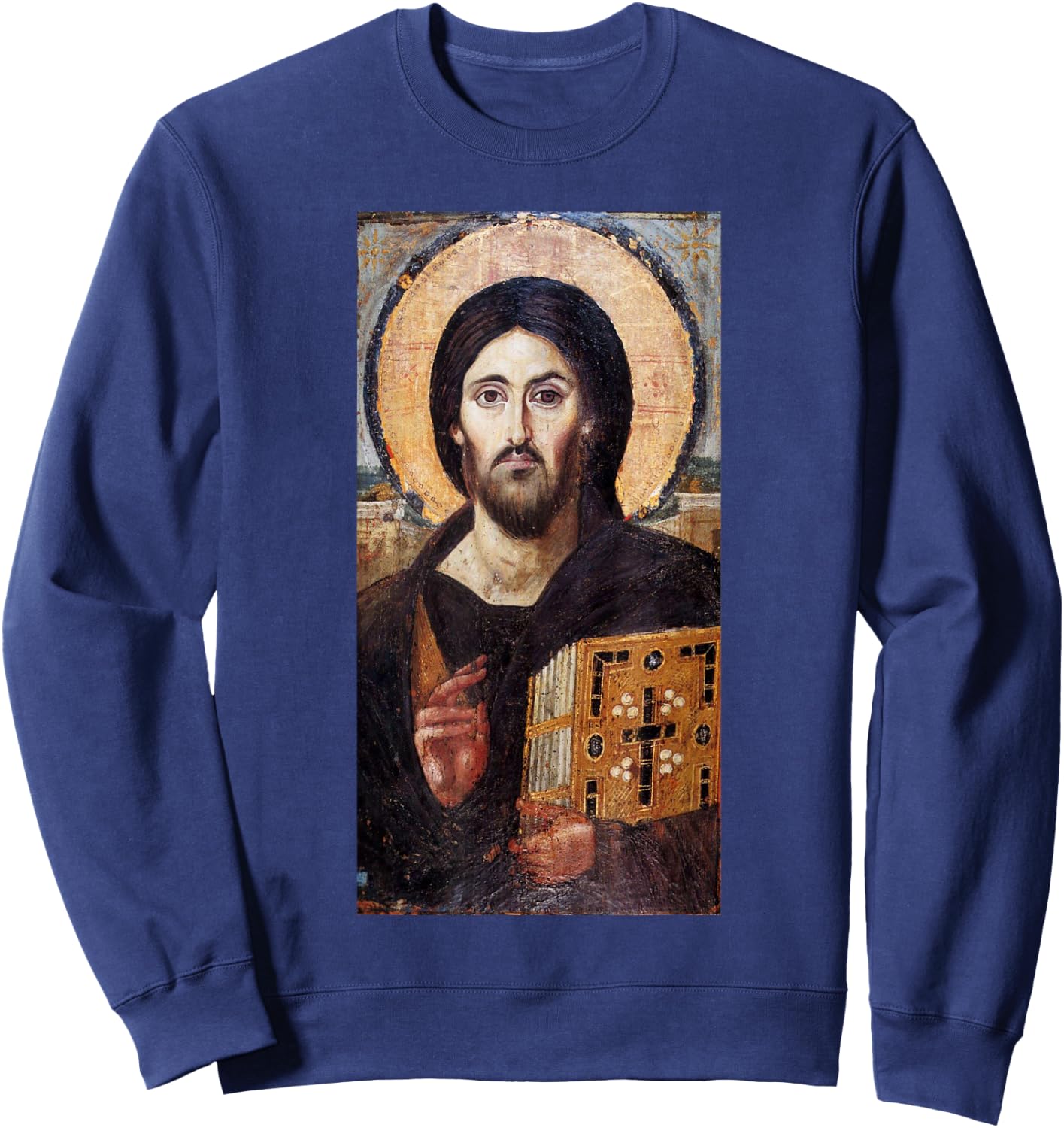 Jesus Christ Pantocrator Sinai Orthodox Christian Icon Gifts Sweatshirt - Sweatshirt | Navy