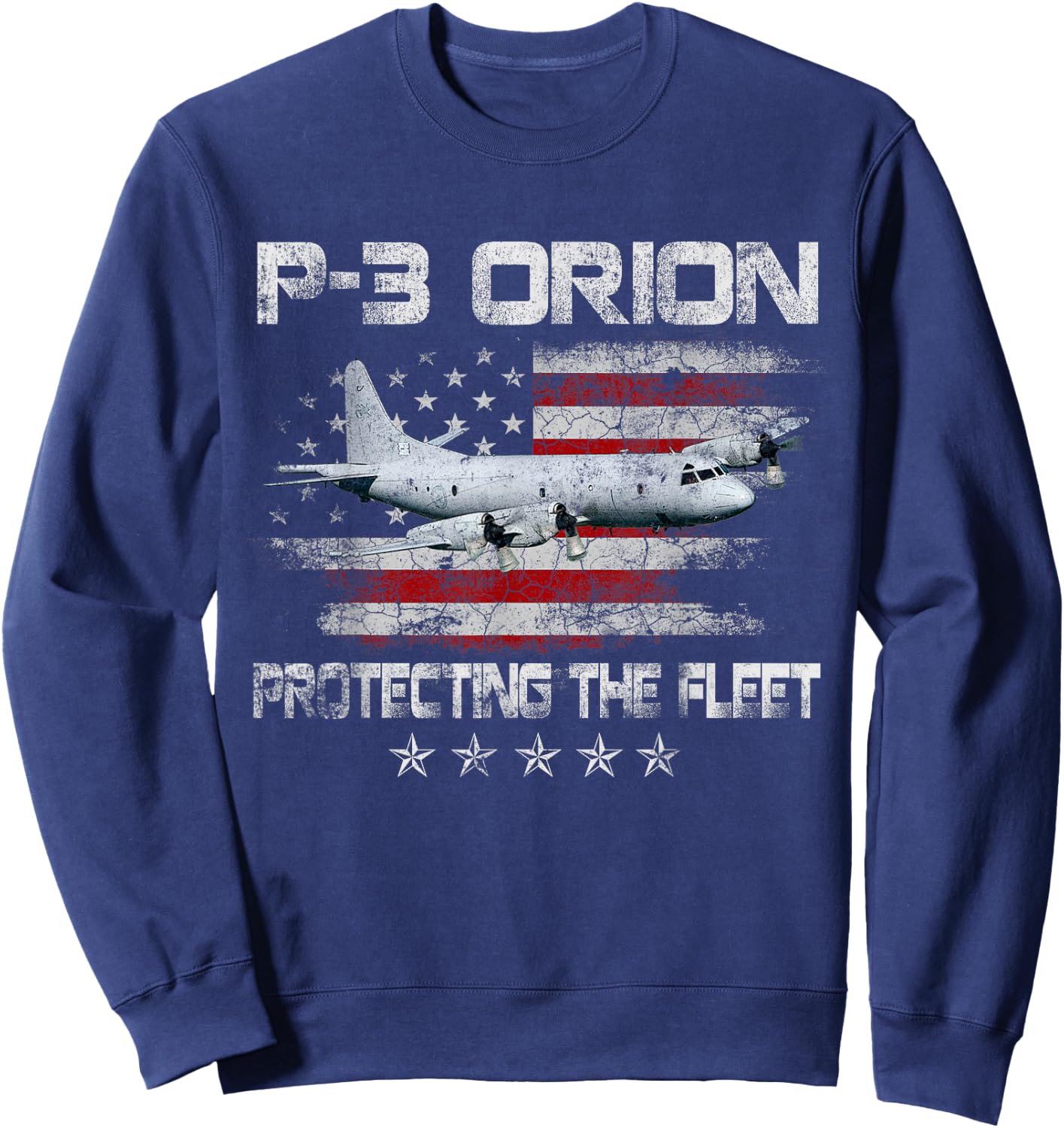 P-3 Orion Sub Hunter ASW Airplane Vintage Veterans Day Gift Sweatshirt - Sweatshirt | Navy