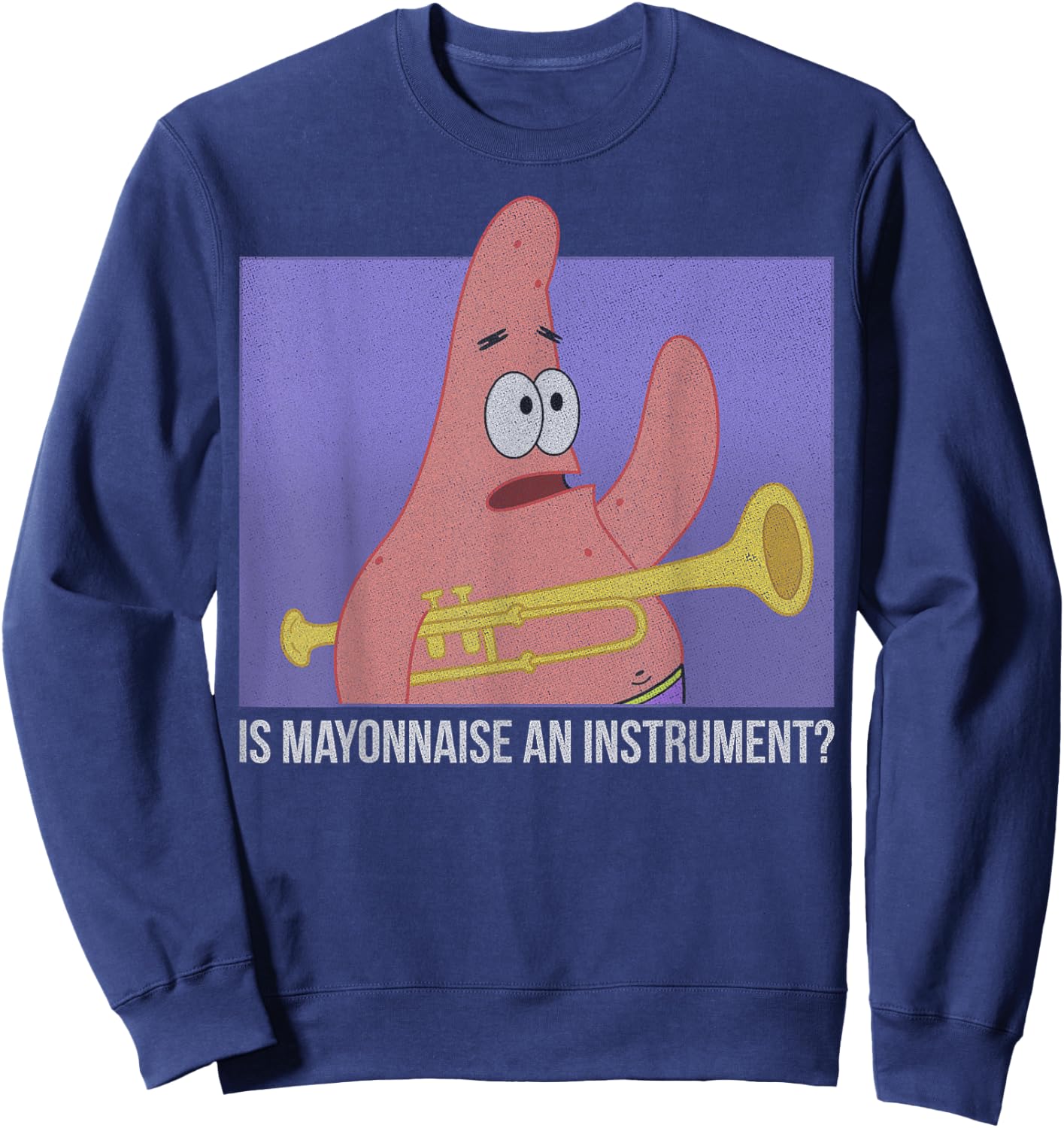 Spongebob Squarepants Patrick is Mayonnaise an Instrument Small Sweatshirt - Sweatshirt | Navy