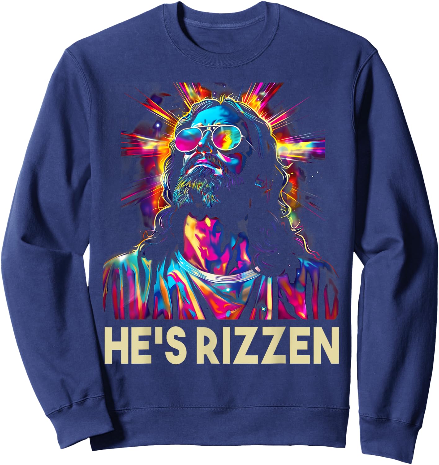 Jesus Is Rizzen He Is Rizzen Sweatshirt - Sweatshirt | Navy