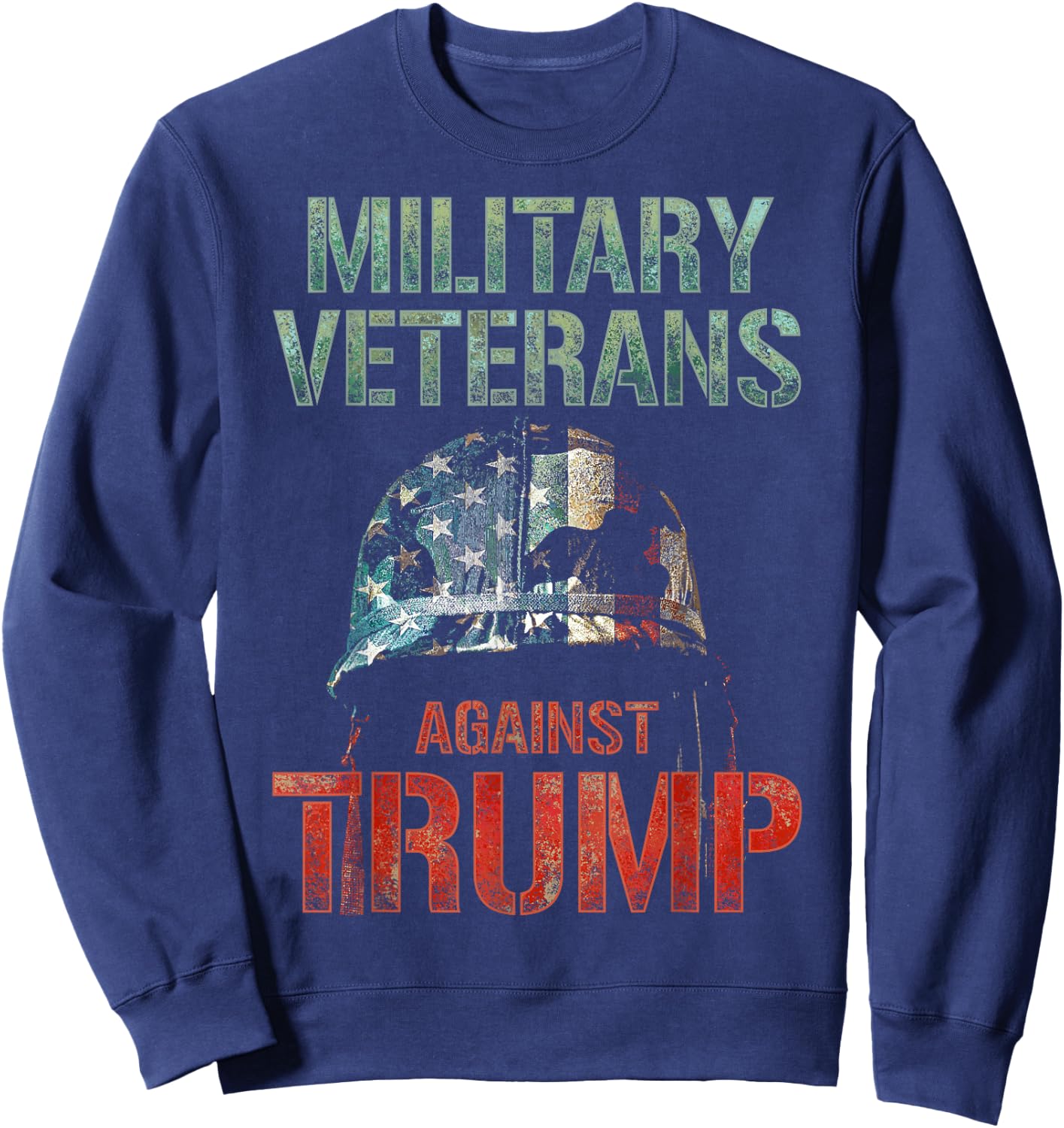 Military Veterans Against Trump 2020 Conflict USA Election Sweatshirt - Sweatshirt | Navy
