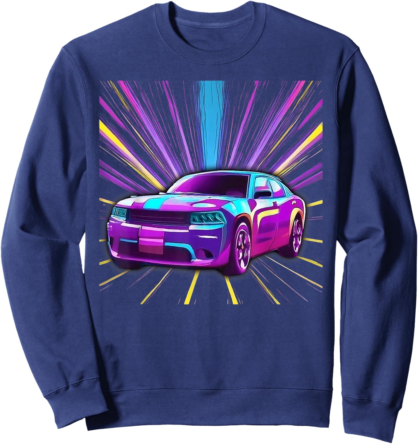 Cool Purple Muscle Car Exotic Race Sports Racing Graphic Sweatshirt - Sweatshirt | Navy