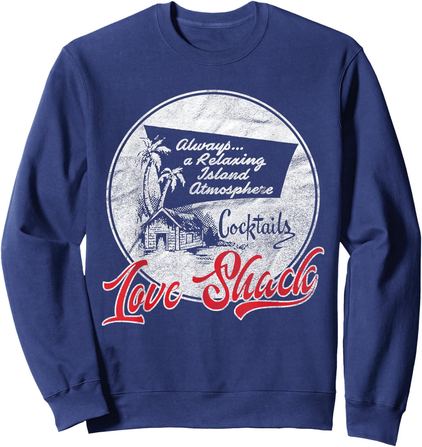 Love Shack | Tiki Bar | Vintage 50s Style Sweatshirt - Sweatshirt | Navy