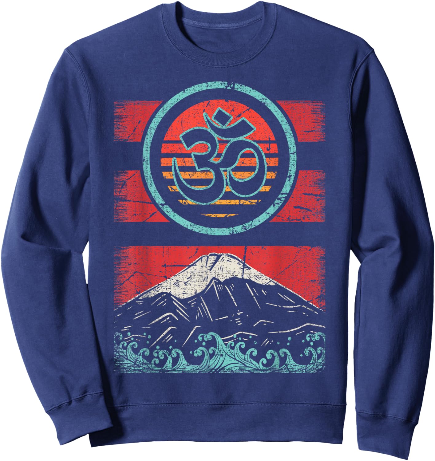 Om Ohm Symbol Retro Vintage 80s Style Meditation Yoga Gift Sweatshirt - Sweatshirt | Navy