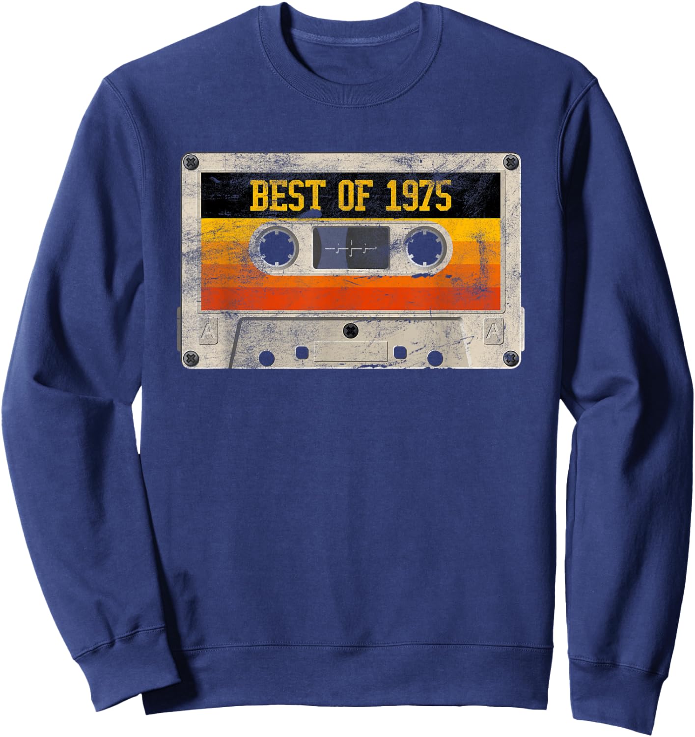 Best of 1975 46th Birthday Gifts Cassette Tape Vintage Retro Sweatshirt - Sweatshirt | Navy