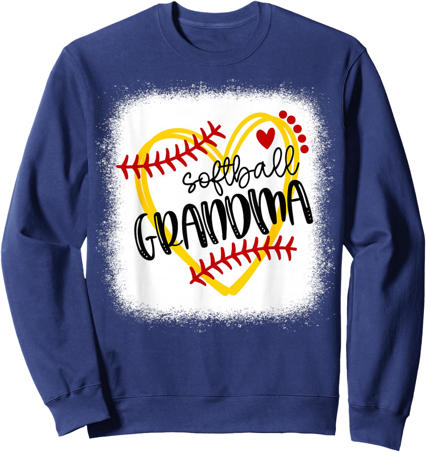 Personalized Softball Heart Cute Grandma Women Softball Sweatshirt - Sweatshirt | Navy