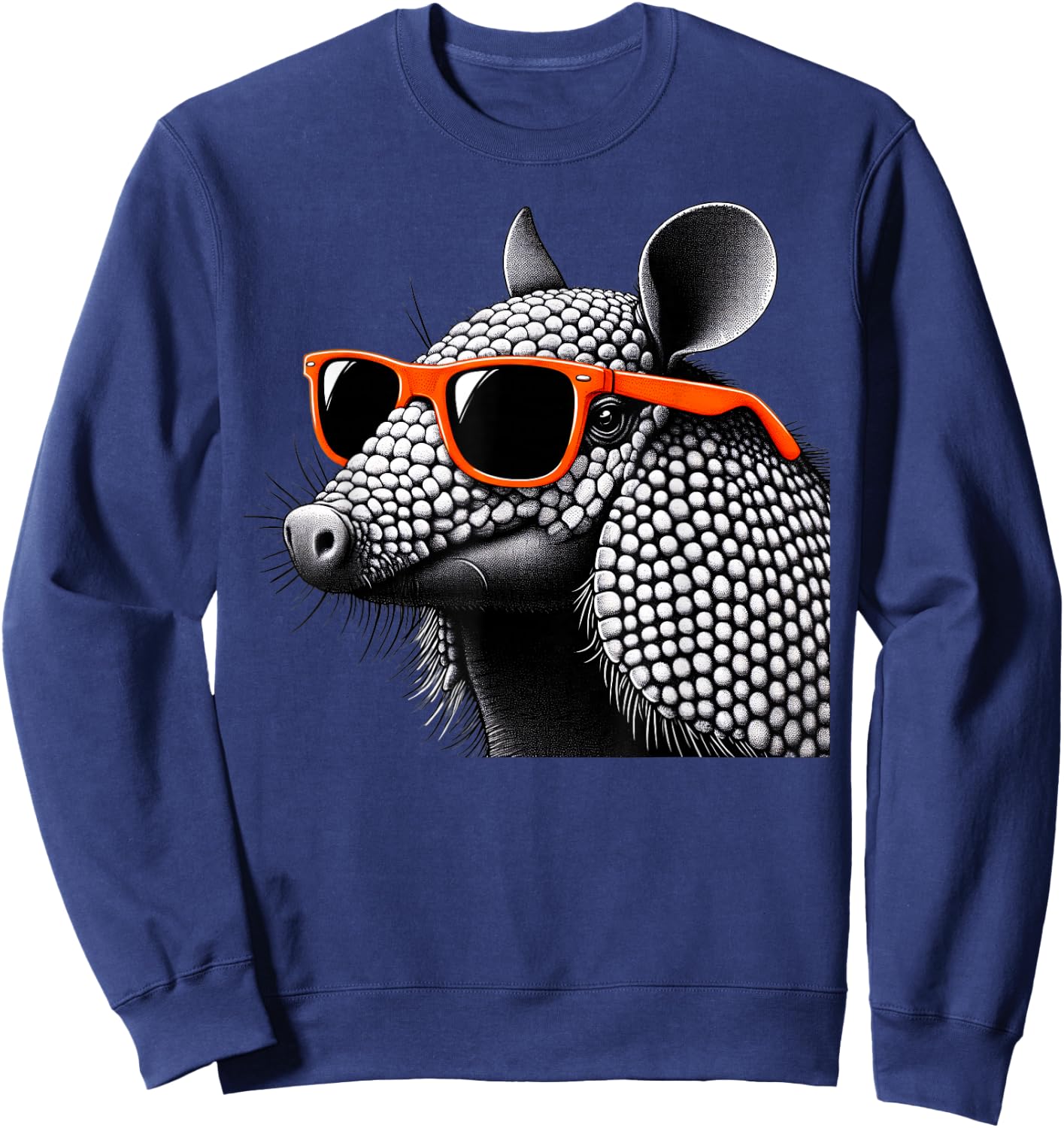 Cool Armadillo Wearing Sunglasses Graphic Art Sweatshirt - Sweatshirt | Navy
