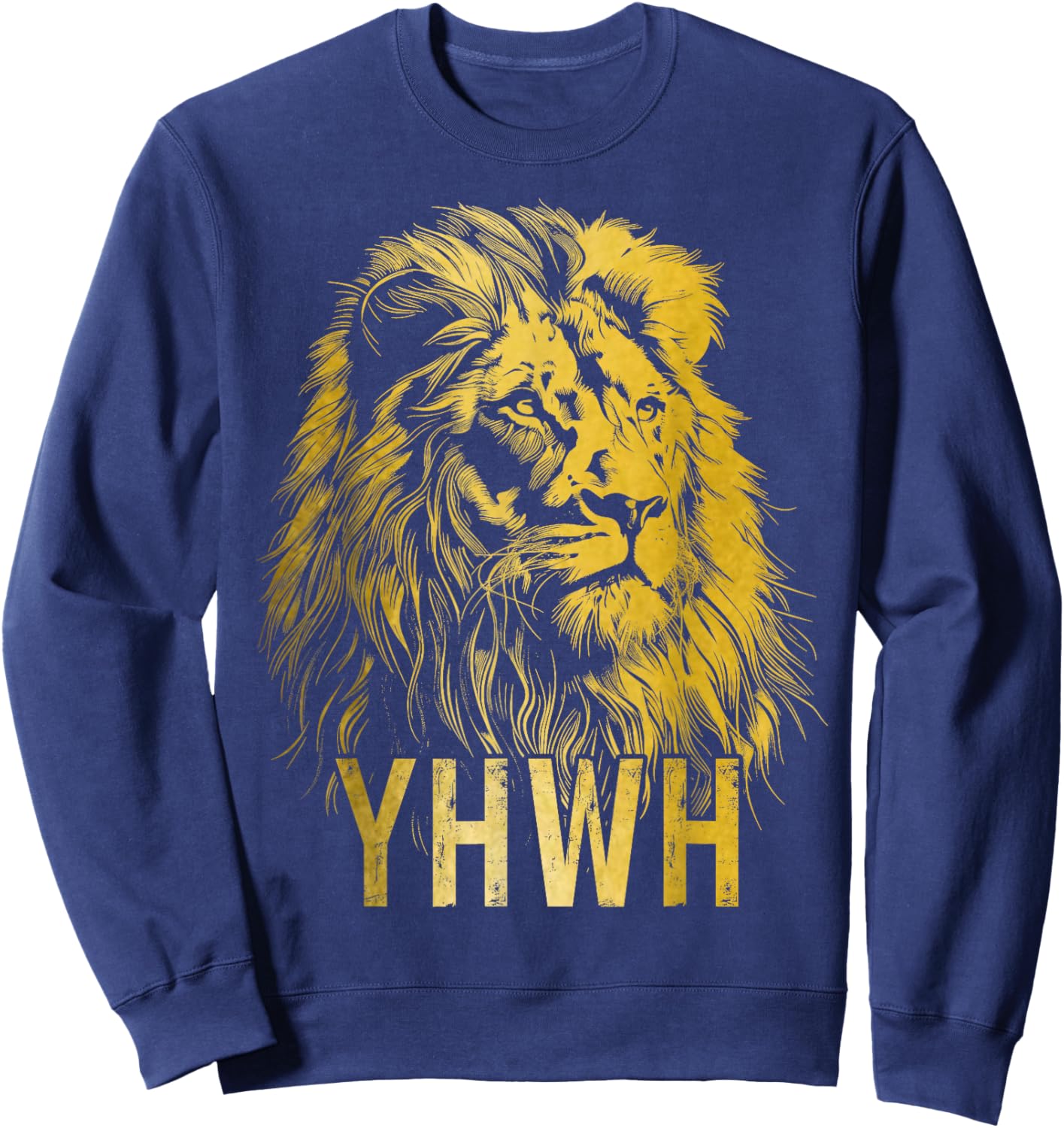 YHWH Hebrew Israelite Lion Of Judah Tribe Jew Jewish Yahweh Sweatshirt - Sweatshirt | Navy