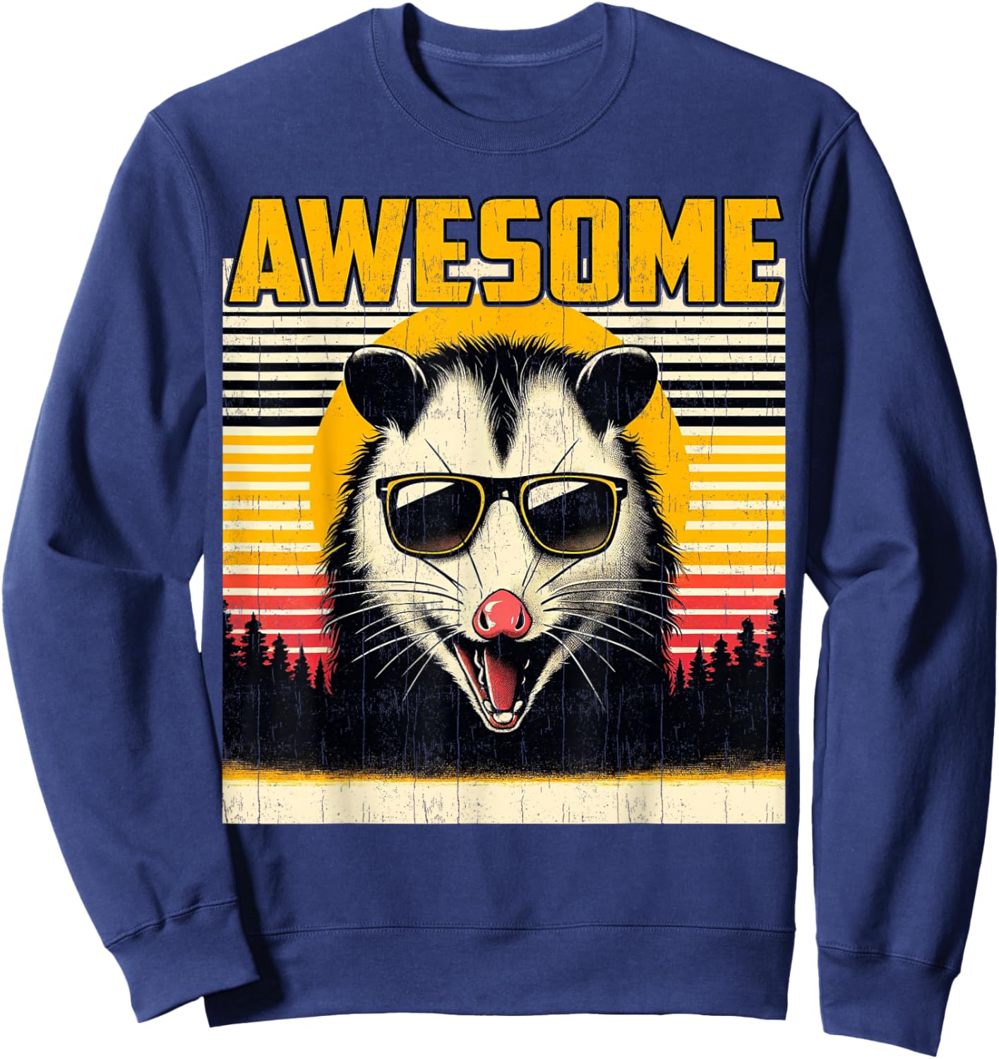 Men Possum Opossum Funny Trash Animal Vintage Lover Awesome Sweatshirt - Sweatshirt | Navy
